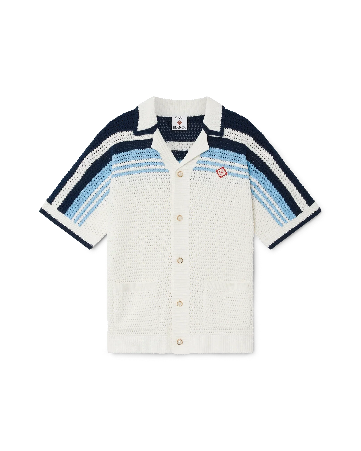 Tennis Cotton Crochet Short Sleeve Shirt | Casablanca Paris | Image 1