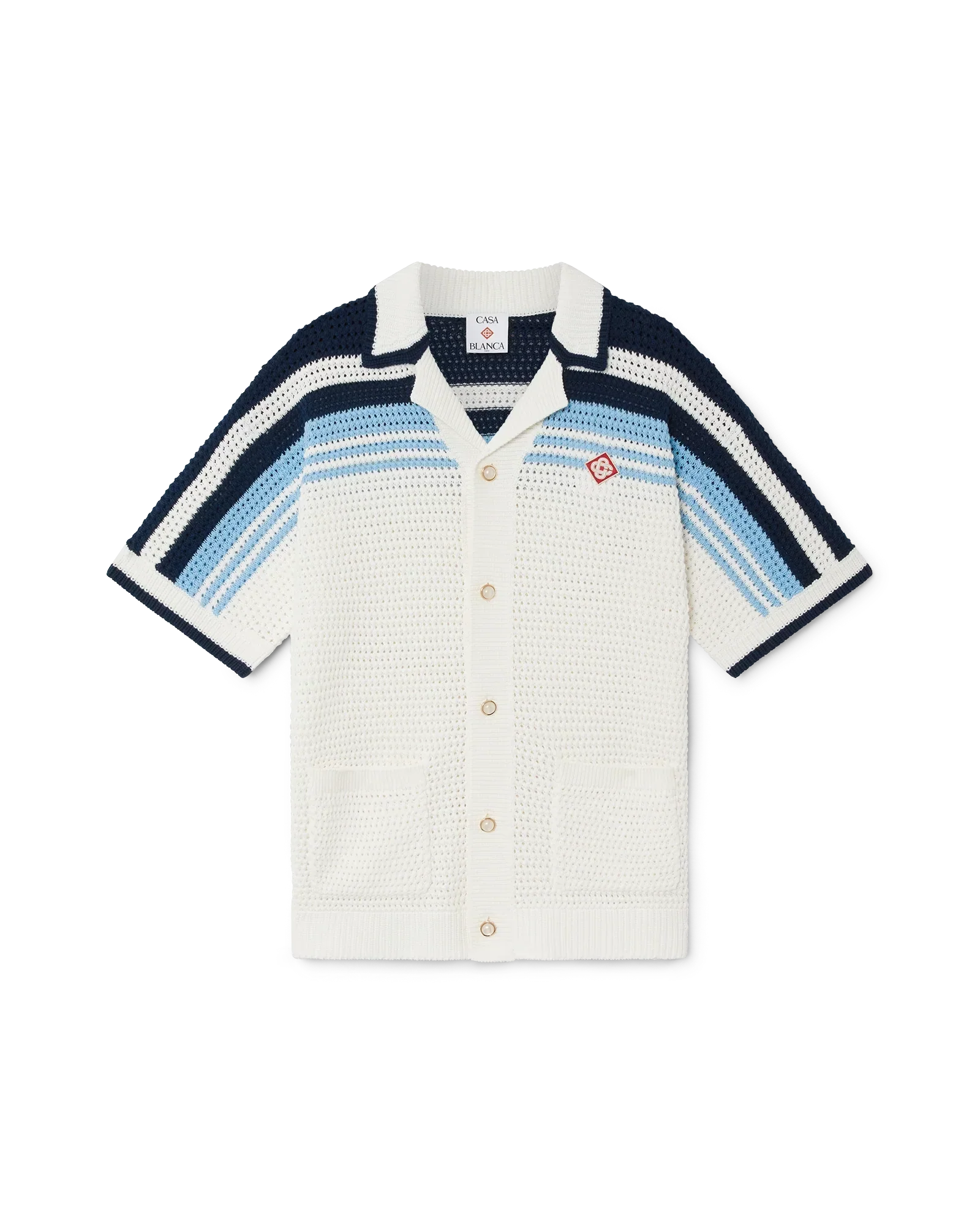 Tennis Cotton Crochet Short Sleeve Shirt | Casablanca Paris | Image 1