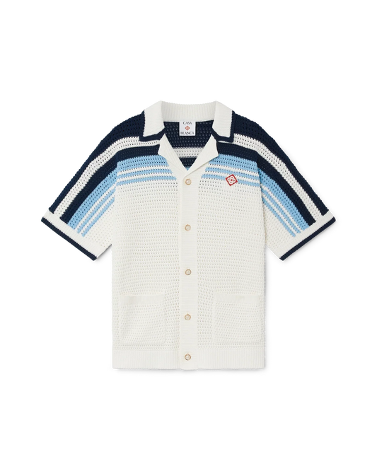 Tennis Cotton Crochet Short Sleeve Shirt | Casablanca Paris | Image 1
