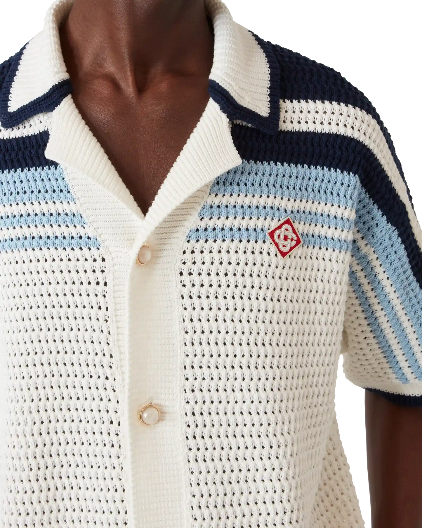 Tennis Cotton Crochet Short Sleeve Shirt | Casablanca Paris | Image 5