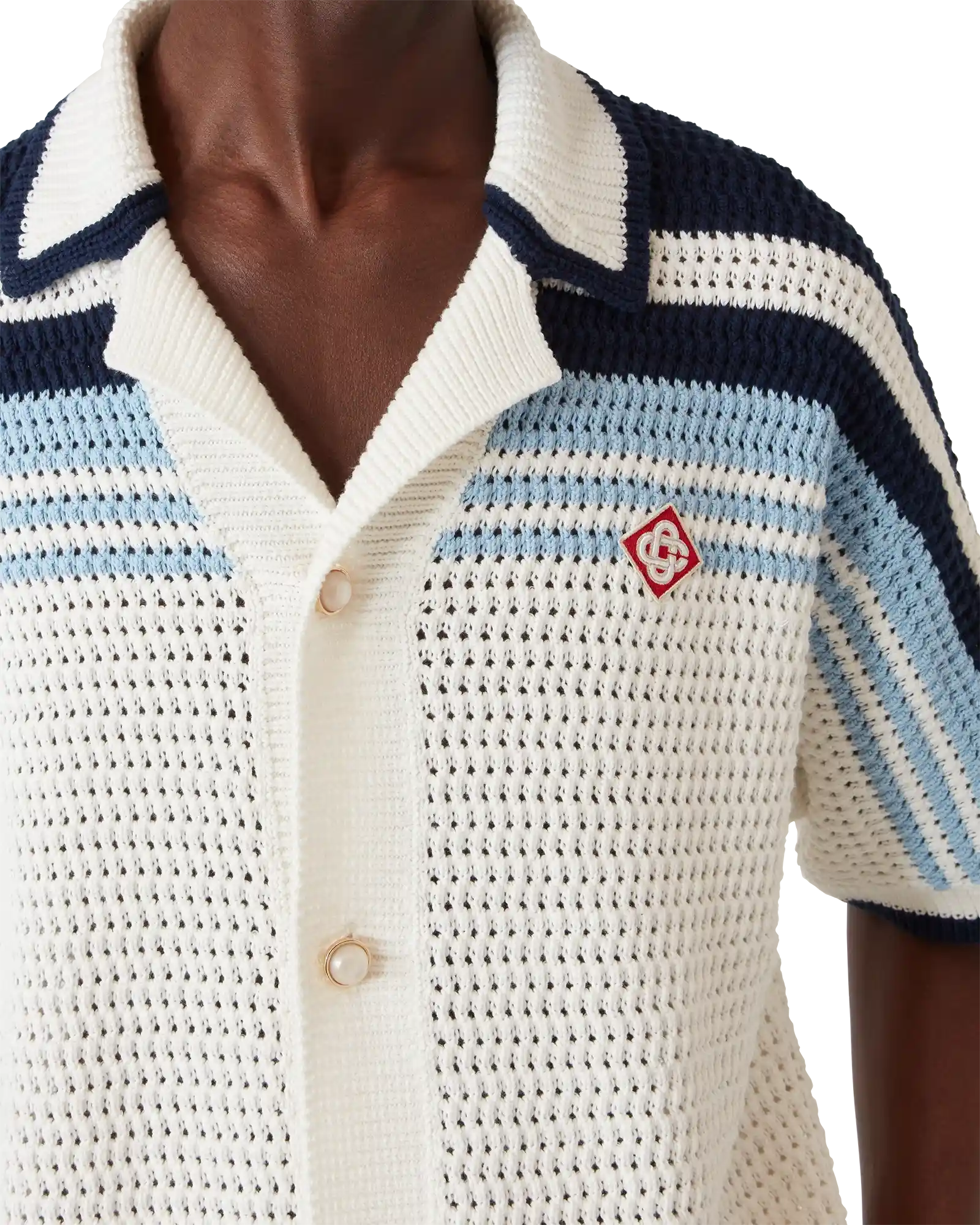 Tennis Cotton Crochet Short Sleeve Shirt | Casablanca Paris | Image 5