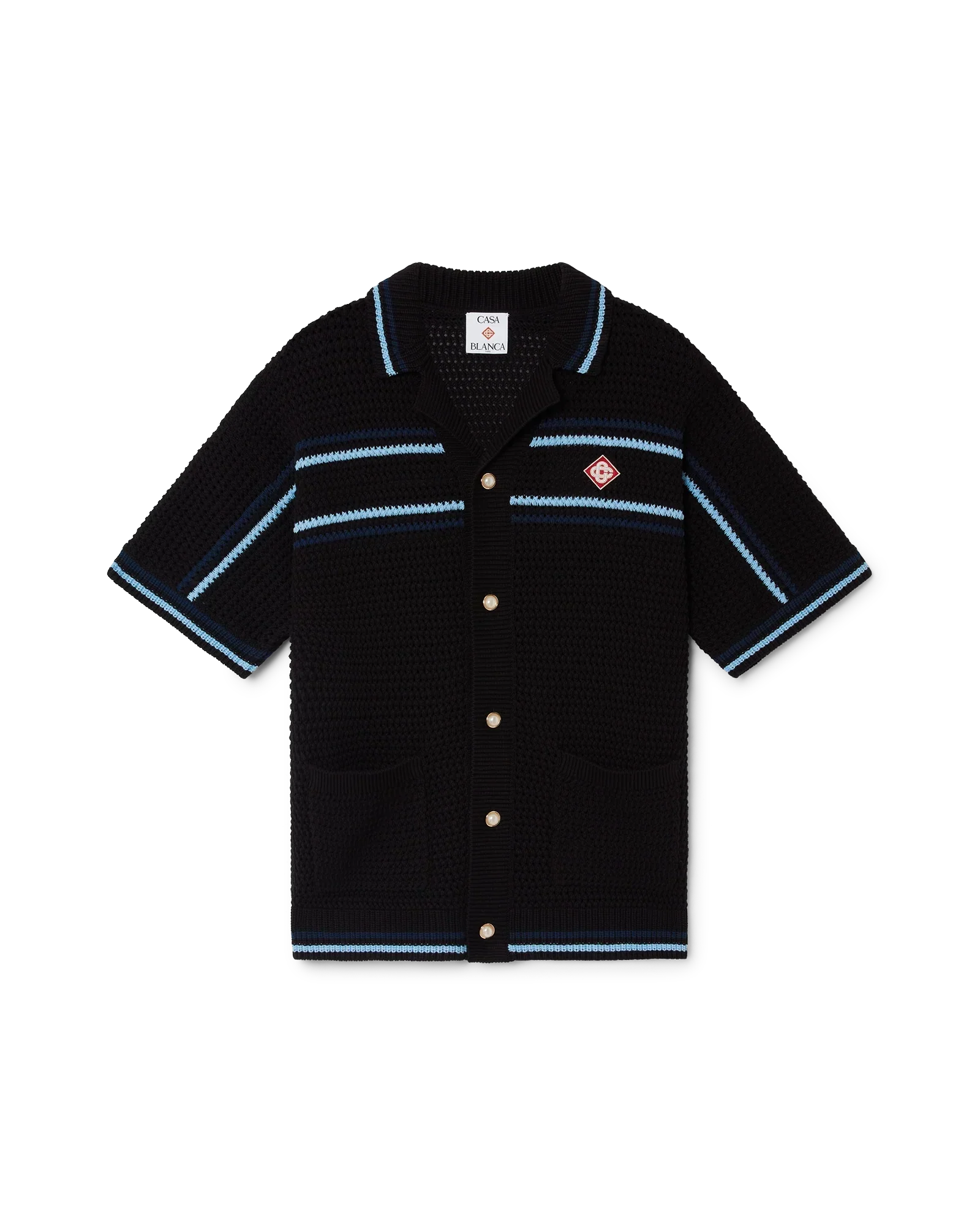 Tennis Cotton Crochet Short Sleeve Shirt | Casablanca Paris | Image 1