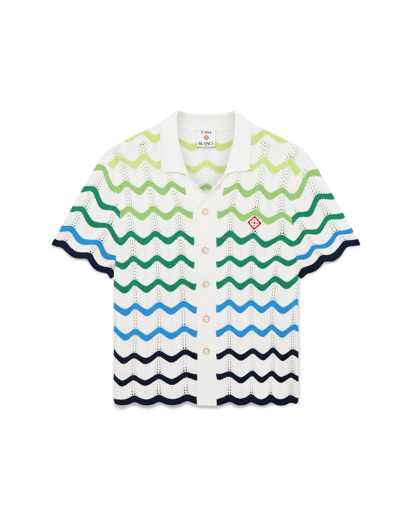 Wave Short Sleeve Knitted Shirt | Casablanca Paris | Image 1
