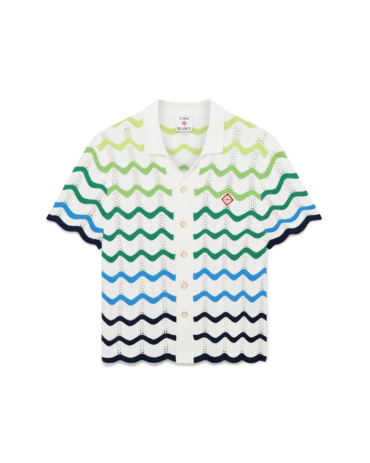Wave Short Sleeve Knitted Shirt | Casablanca Paris | Image 1