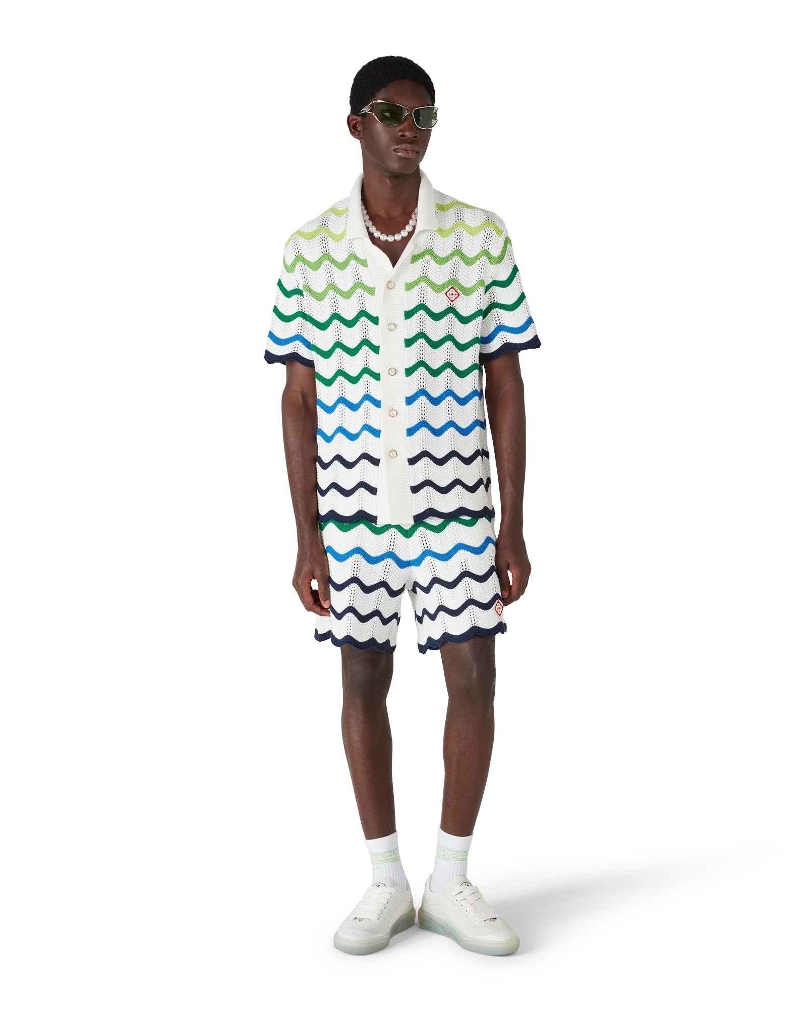 Wave Short Sleeve Knitted Shirt | Casablanca Paris | Image 2
