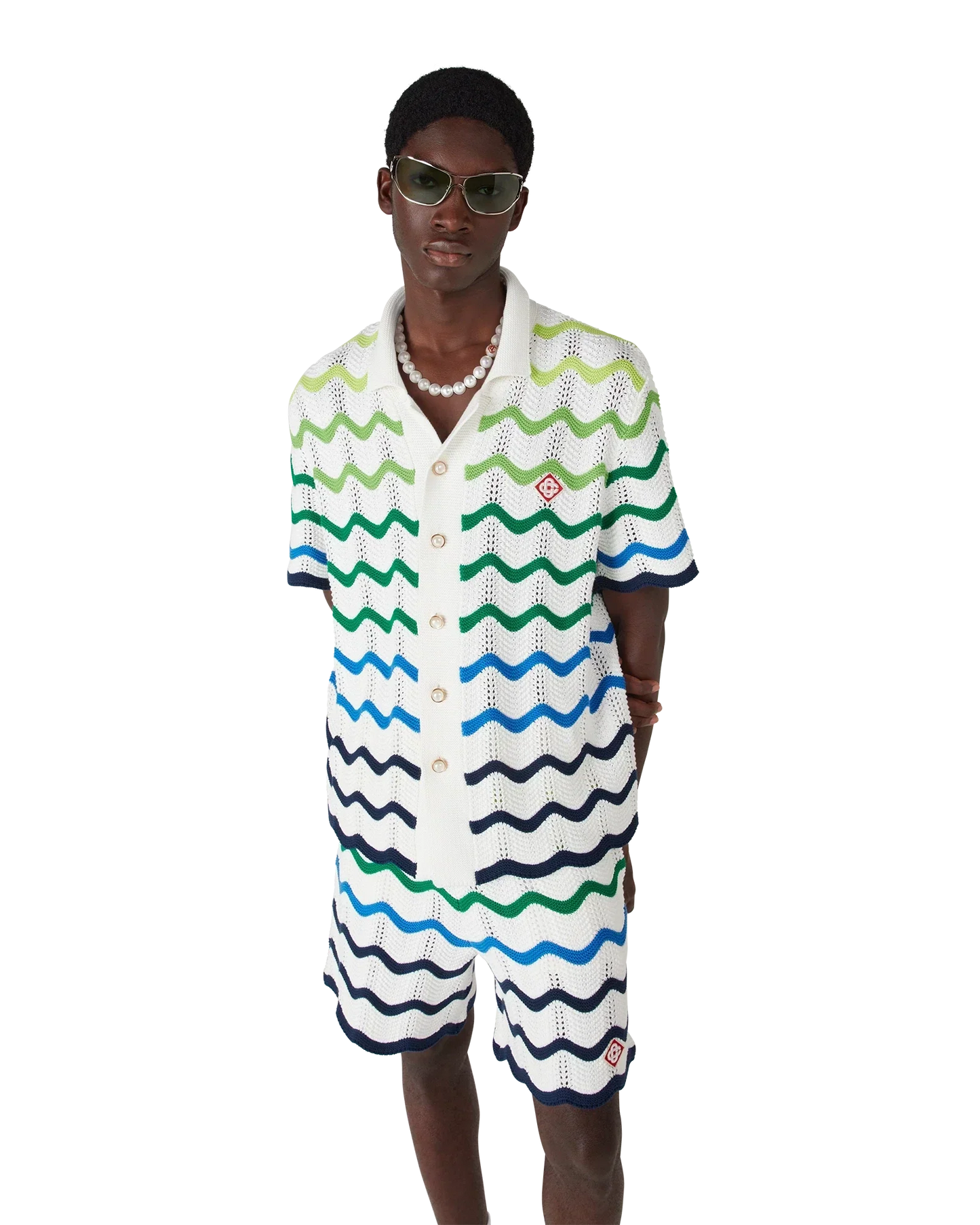 Wave Short Sleeve Knitted Shirt | Casablanca Paris | Image 4
