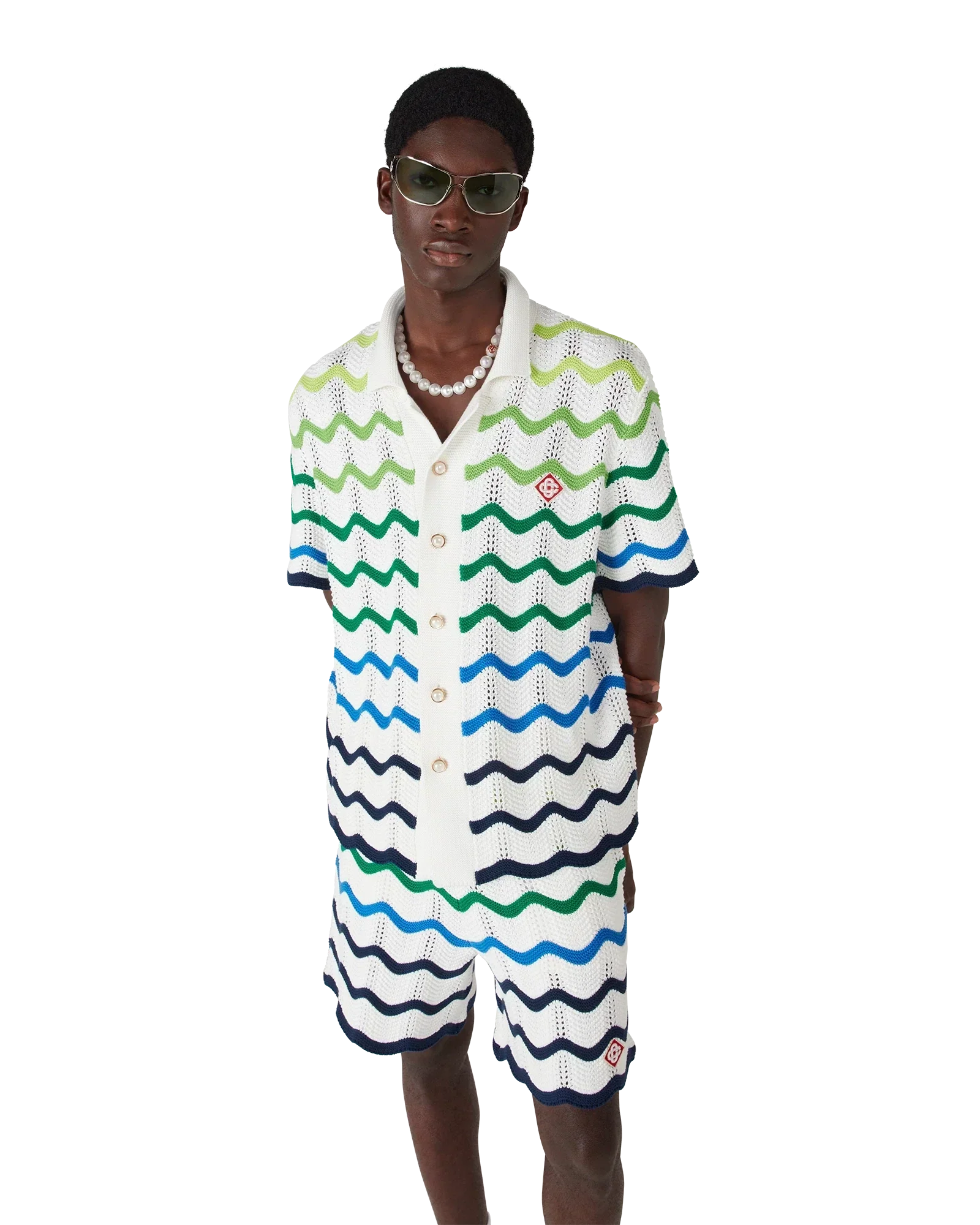 Wave Short Sleeve Knitted Shirt | Casablanca Paris | Image 4