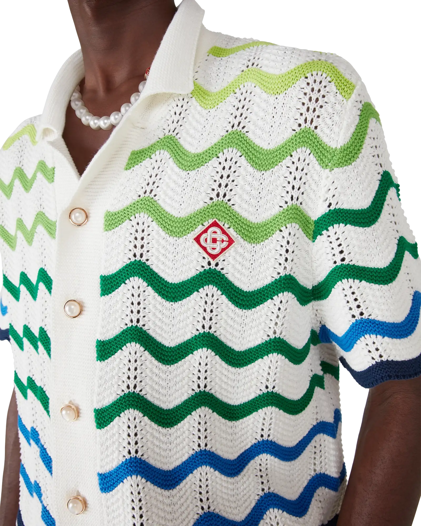 Wave Short Sleeve Knitted Shirt | Casablanca Paris | Image 5