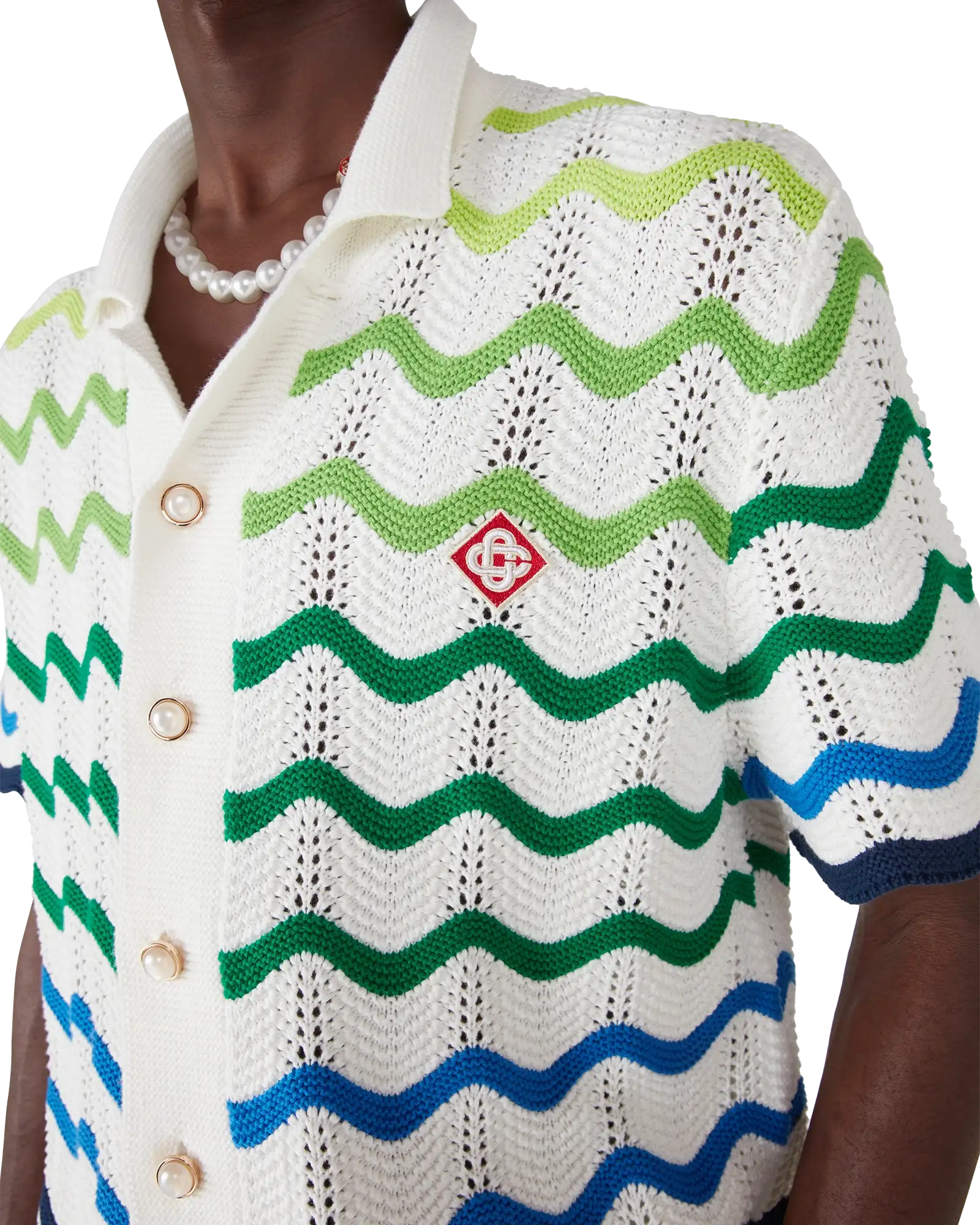 Wave Short Sleeve Knitted Shirt | Casablanca Paris | Image 5