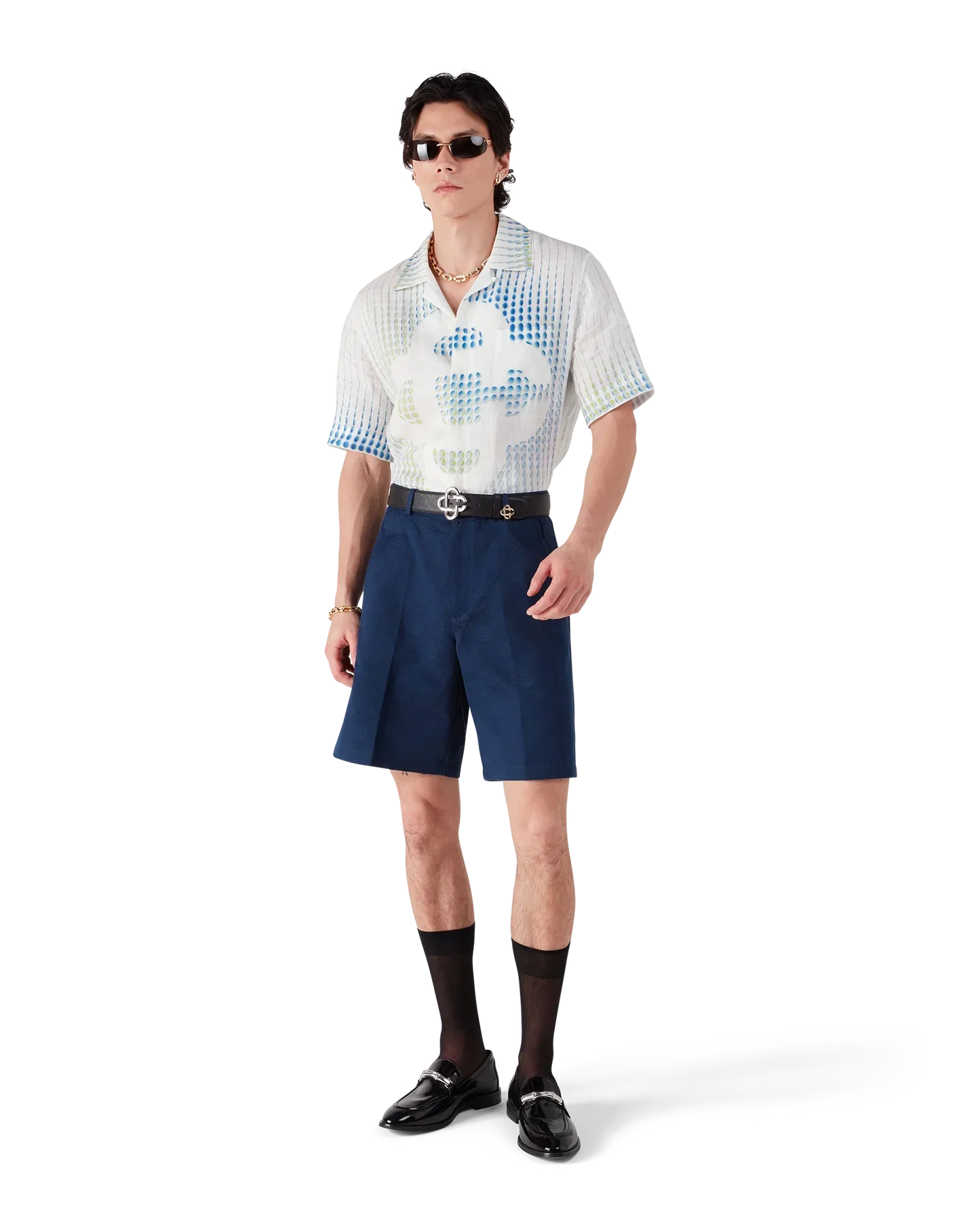 Dots Short Sleeve Linen Shirt | Casablanca Paris | Image 2