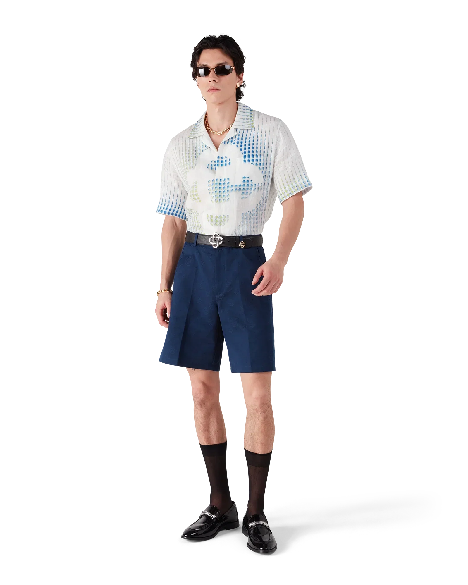 Dots Short Sleeve Linen Shirt | Casablanca Paris | Image 2