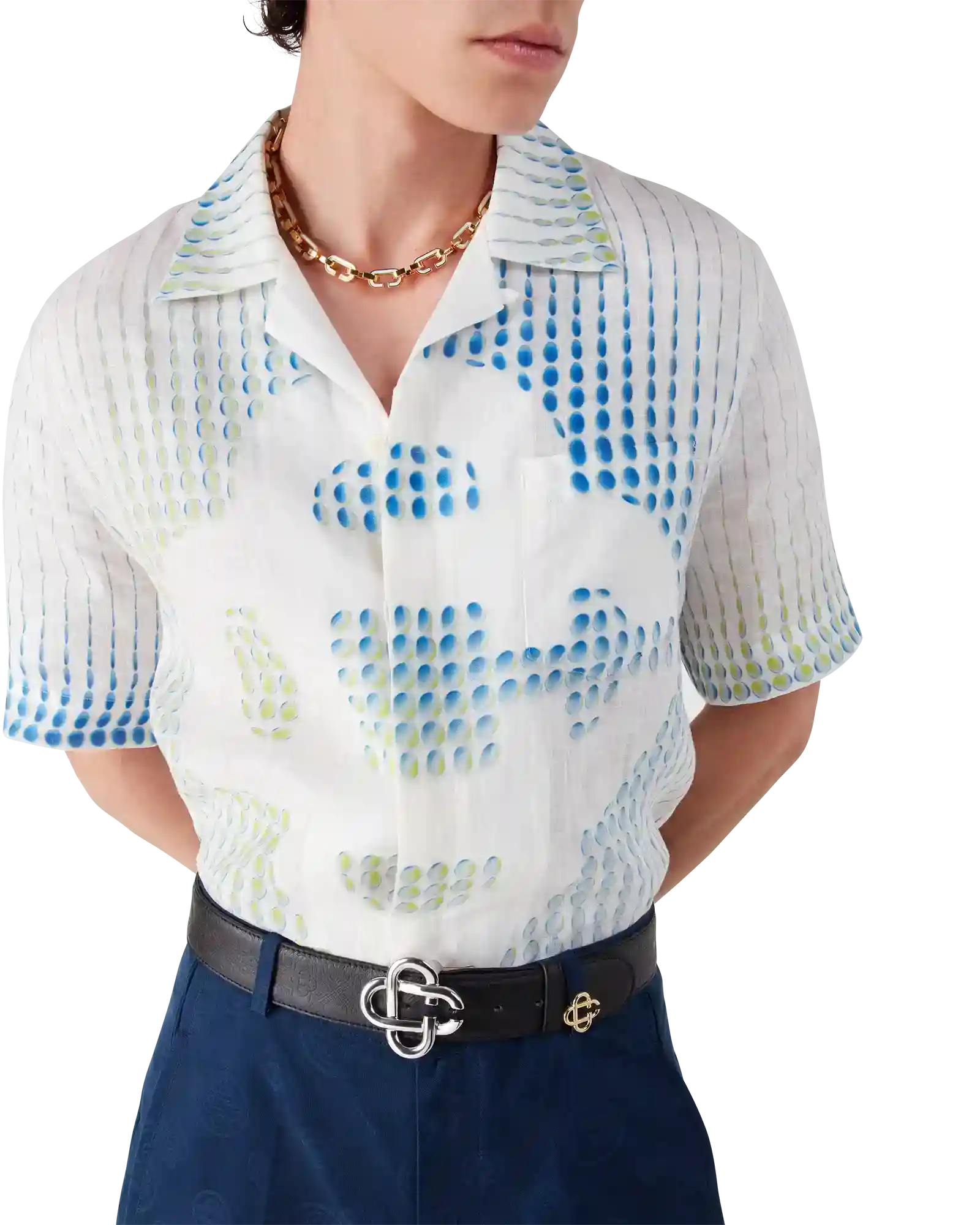 Dots Short Sleeve Linen Shirt | Casablanca Paris | Image 5