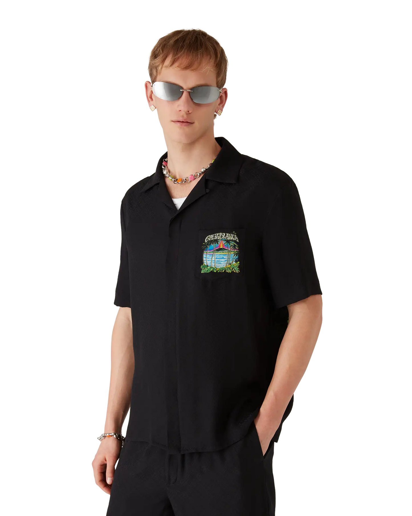 Volcano Short Sleeve Jacquard Shirt | Casablanca Paris | Image 4
