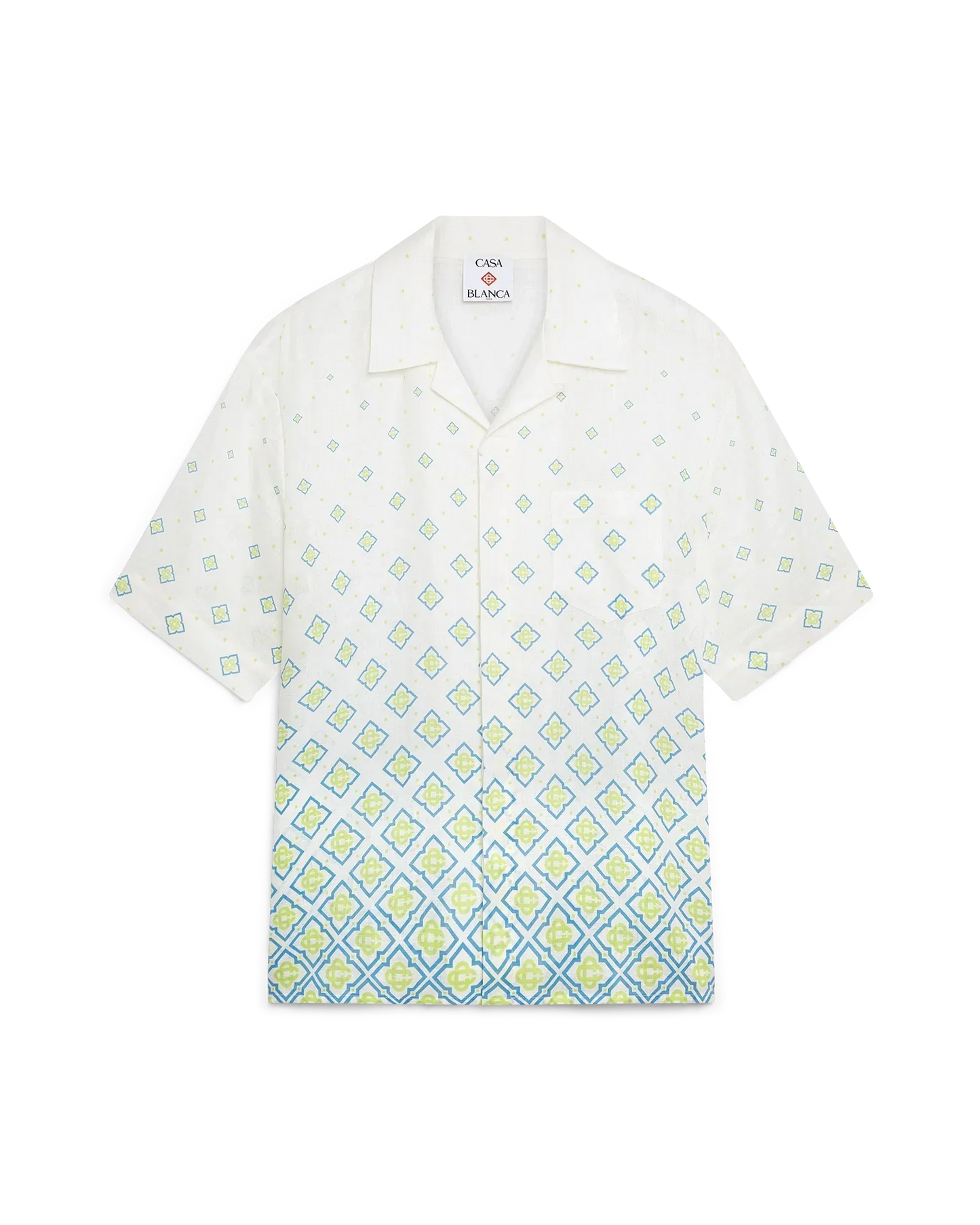 Degrade Monogram Short Sleeve Linen Shirt | Casablanca Paris | Image 1