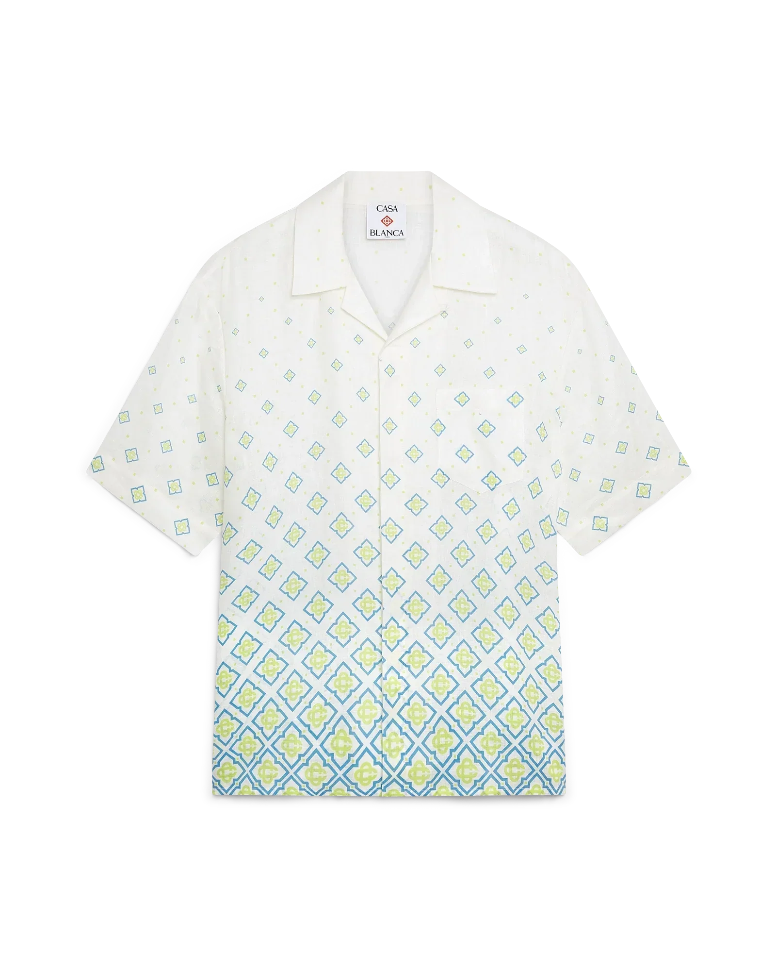 Degrade Monogram Short Sleeve Linen Shirt | Casablanca Paris | Image 1