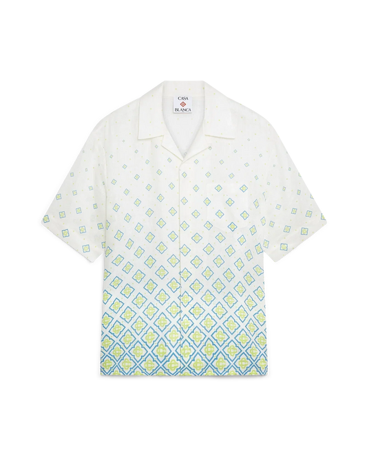 Degrade Monogram Short Sleeve Linen Shirt | Casablanca Paris | Image 1
