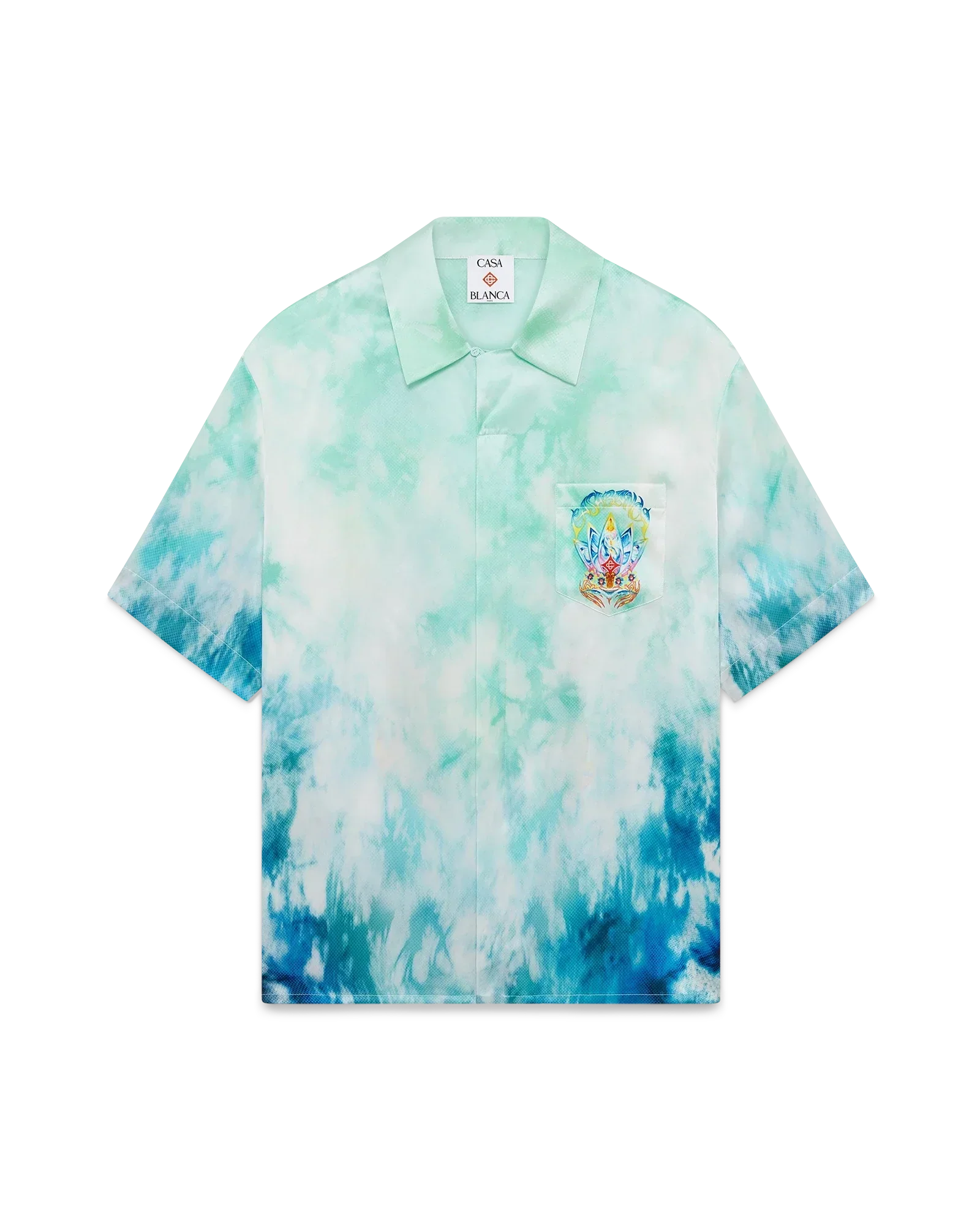 Surf Lotus Short Sleeve Silk Shirt | Casablanca Paris | Image 1