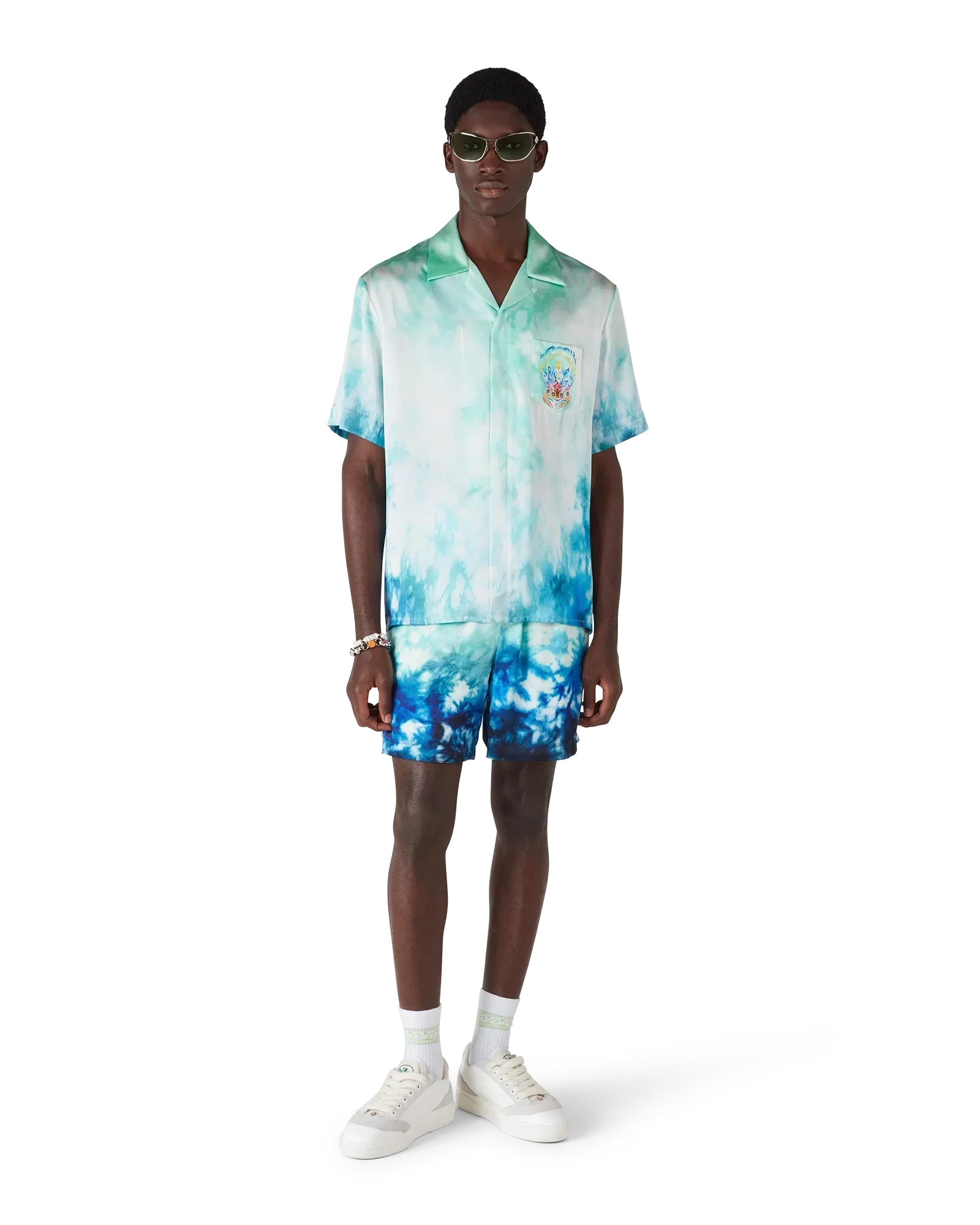 Surf Lotus Short Sleeve Silk Shirt | Casablanca Paris | Image 2