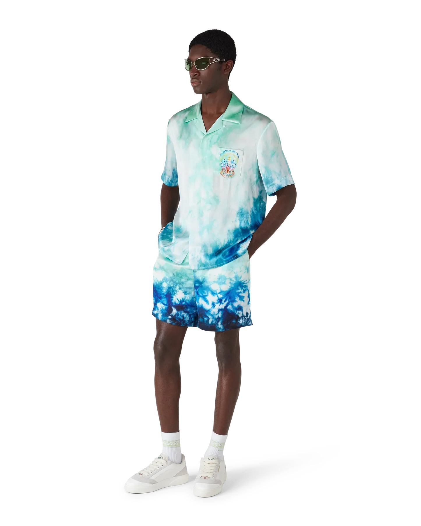 Surf Lotus Short Sleeve Silk Shirt | Casablanca Paris | Image 3