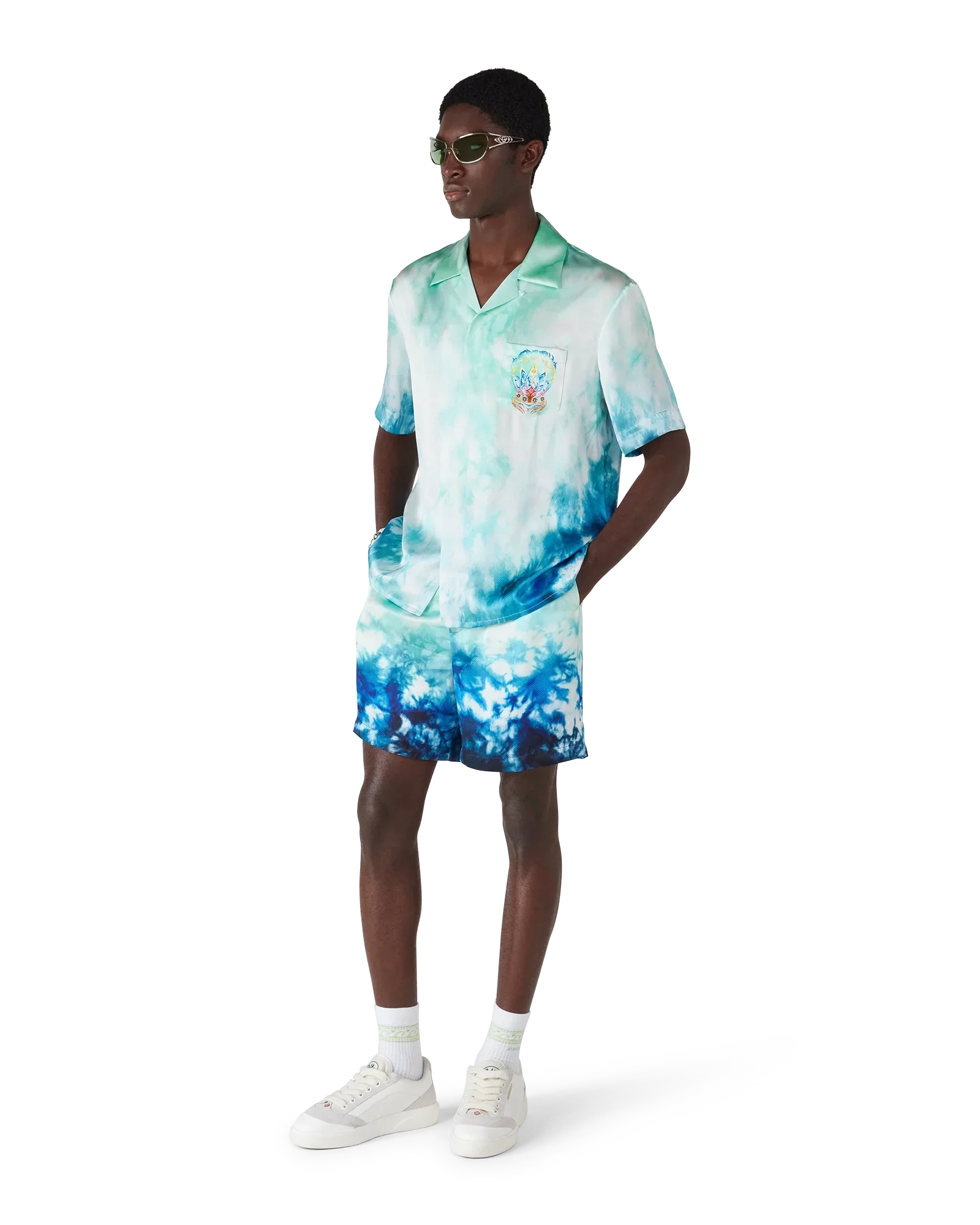 Surf Lotus Short Sleeve Silk Shirt | Casablanca Paris | Image 3