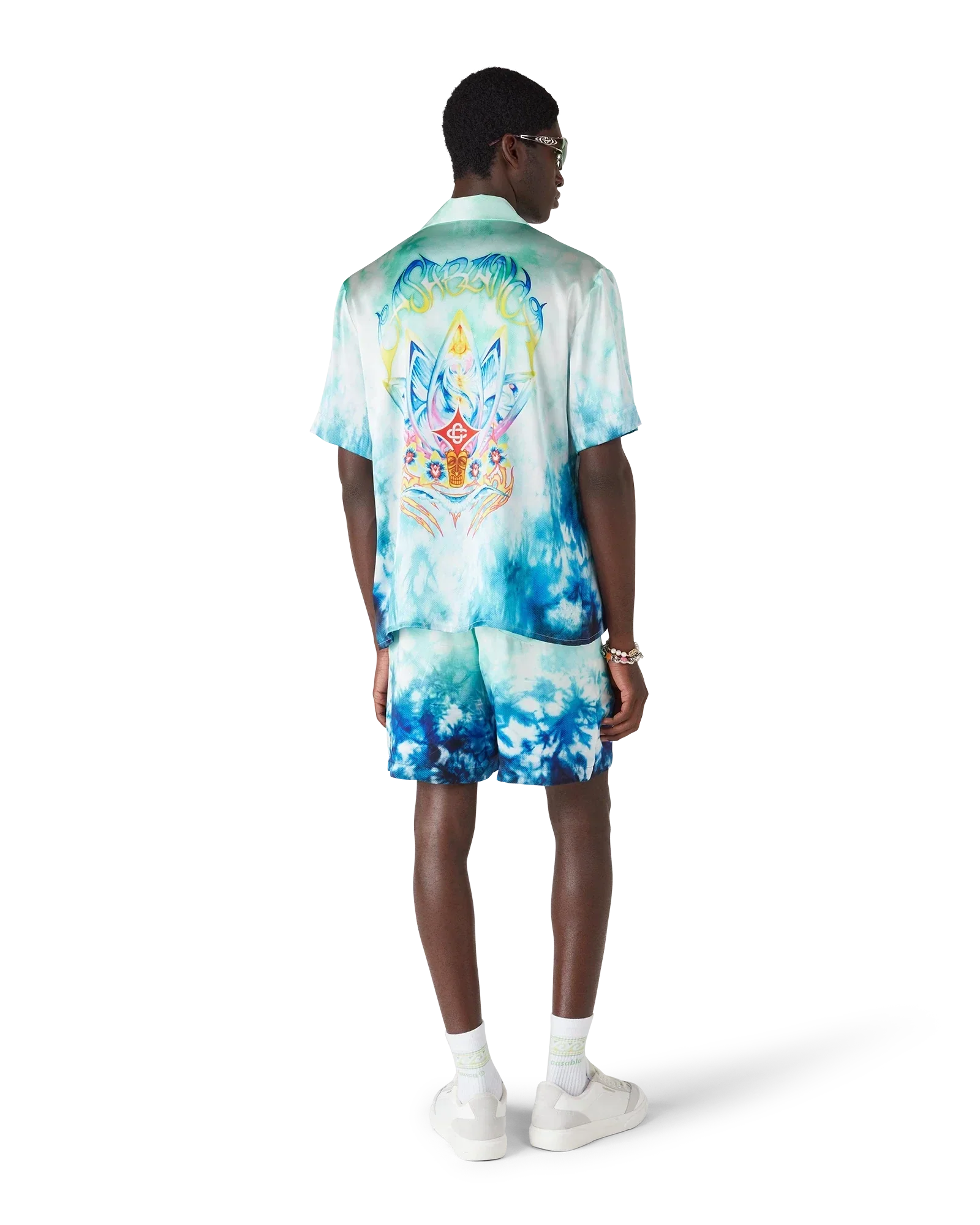 Surf Lotus Short Sleeve Silk Shirt | Casablanca Paris | Image 4