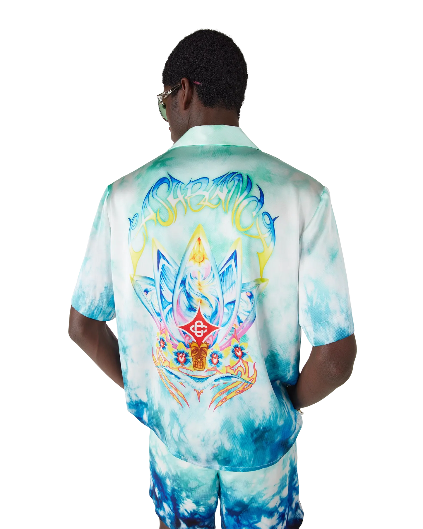 Surf Lotus Short Sleeve Silk Shirt | Casablanca Paris | Image 5