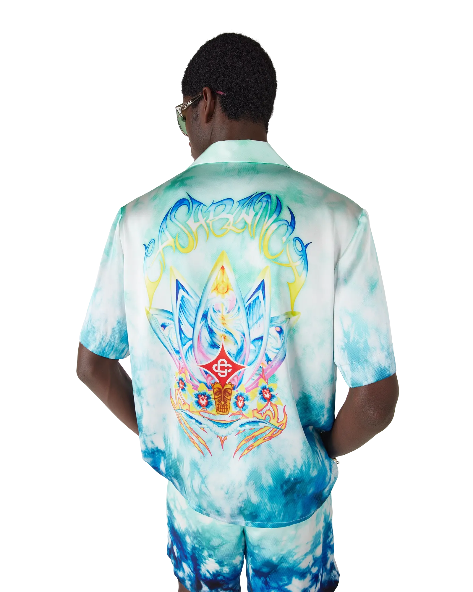 Surf Lotus Short Sleeve Silk Shirt | Casablanca Paris | Image 5