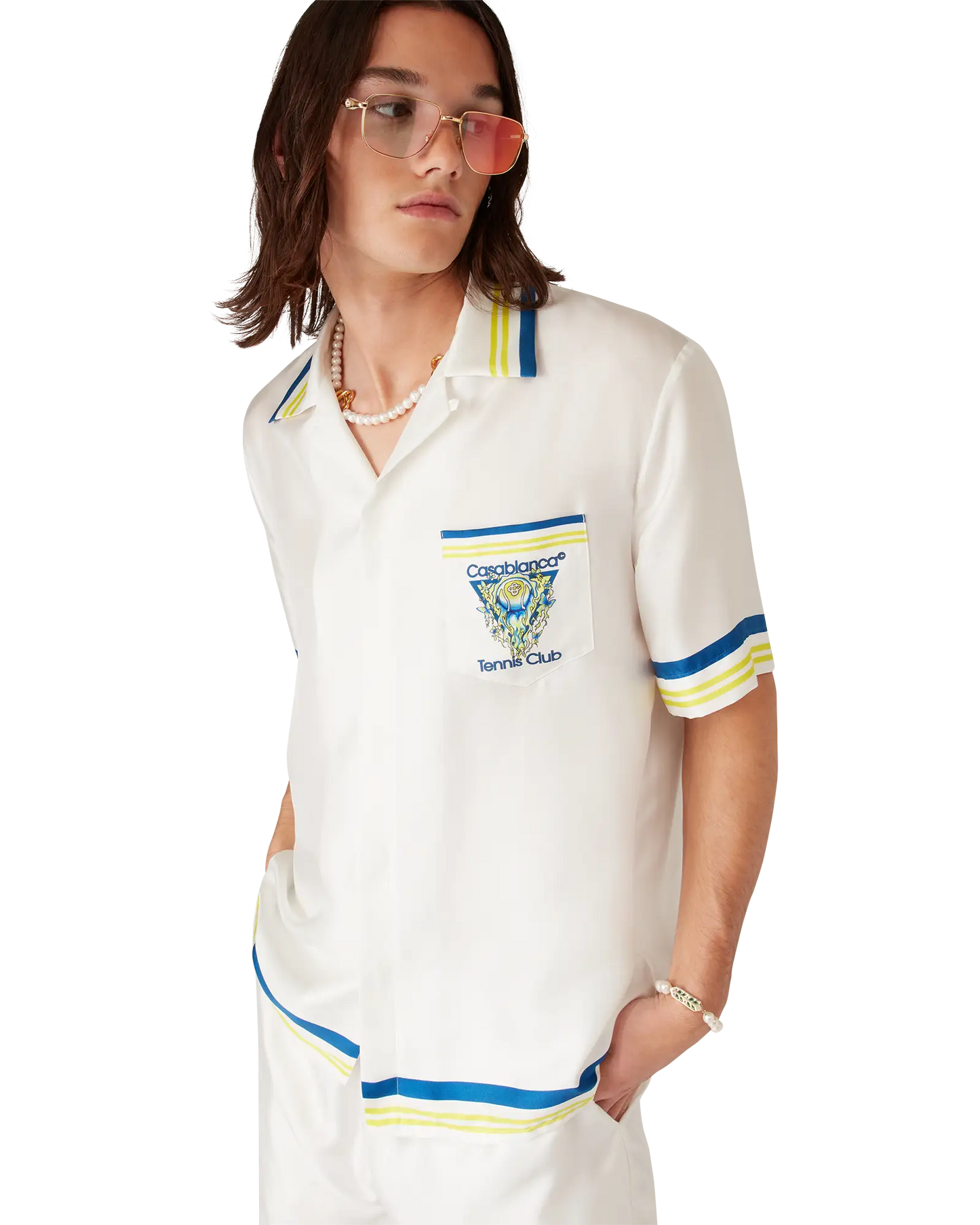 Tennis Club Short Sleeve Silk Shirt | Casablanca Paris | Image 4