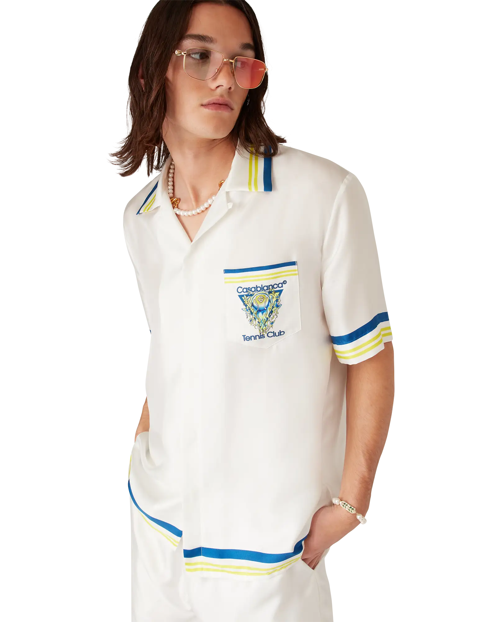 Tennis Club Short Sleeve Silk Shirt | Casablanca Paris | Image 4