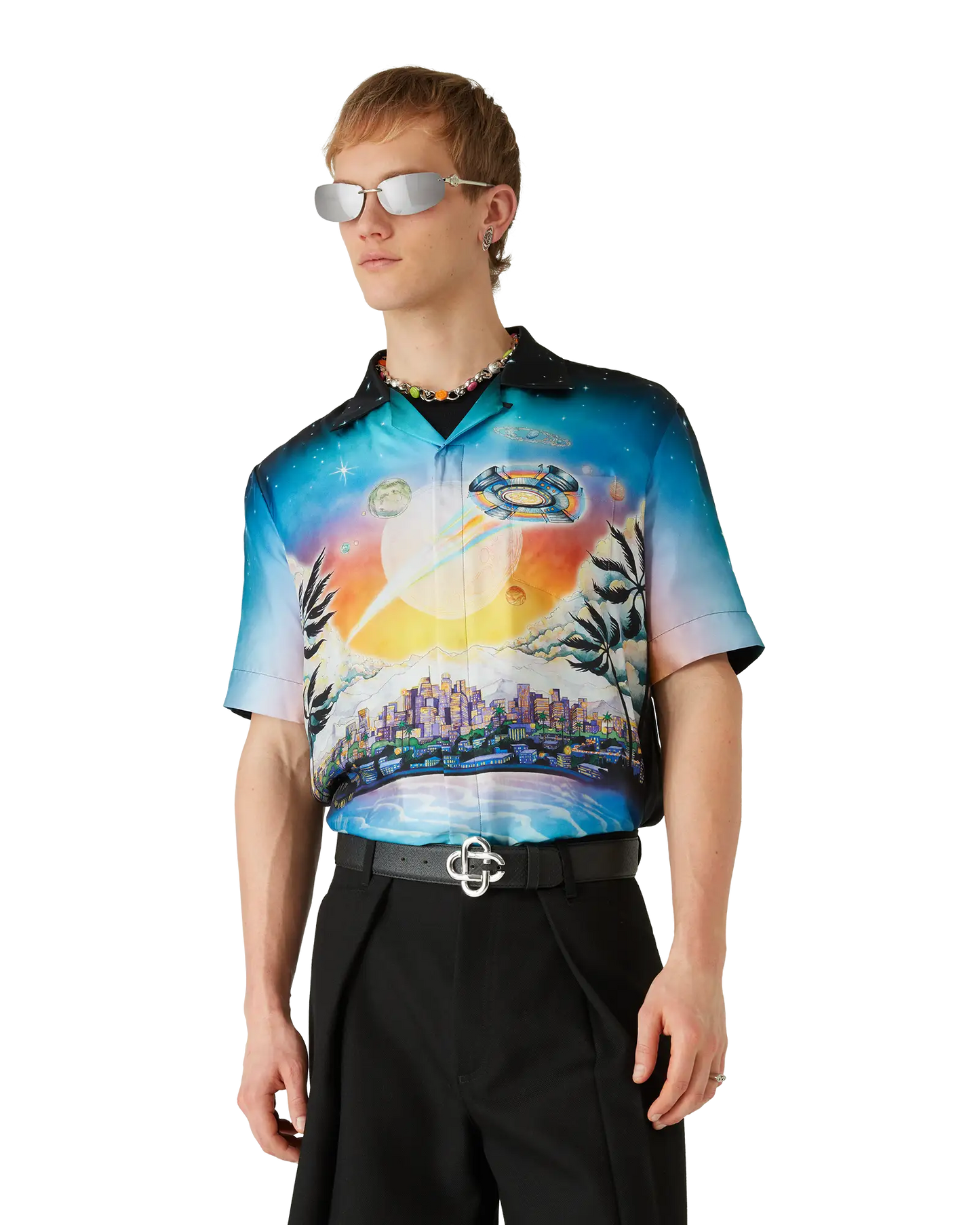 La Prémonition Short Sleeve Silk Shirt | Casablanca Paris | Image 4