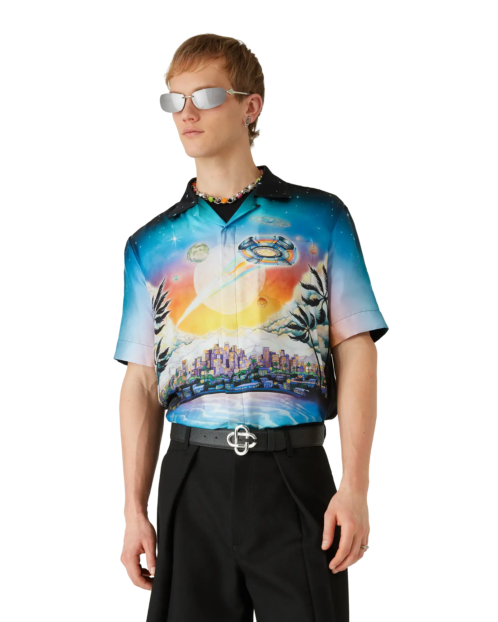 La Prémonition Short Sleeve Silk Shirt | Casablanca Paris | Image 4