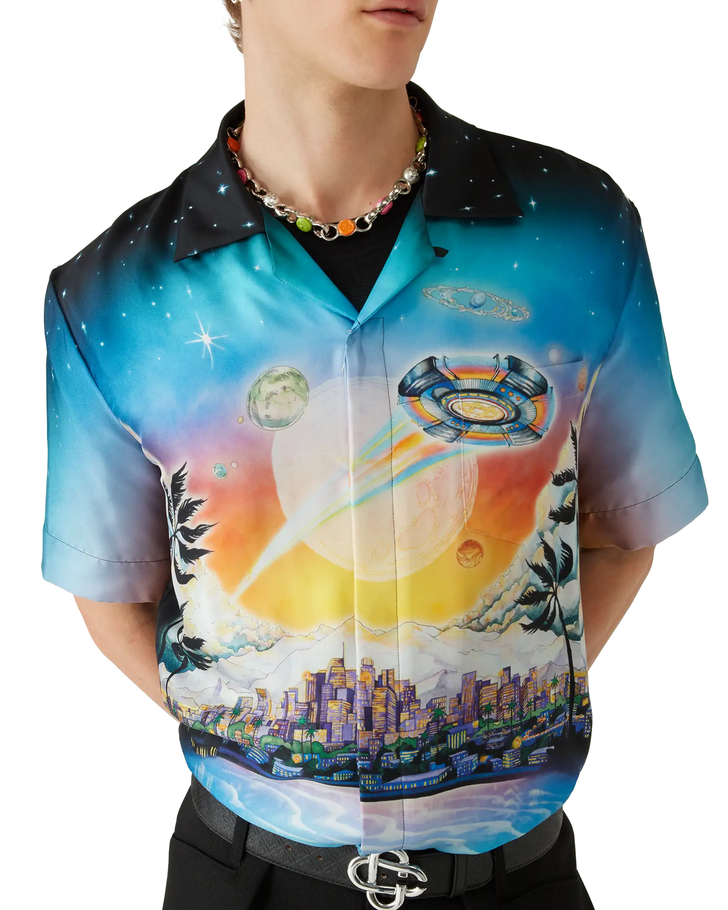 La Prémonition Short Sleeve Silk Shirt | Casablanca Paris | Image 5