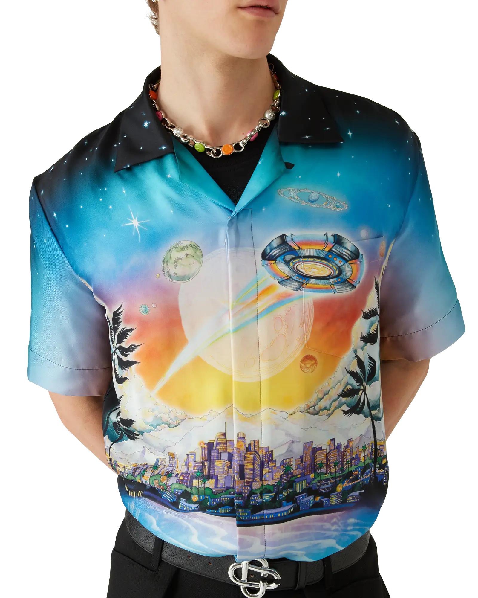 La Prémonition Short Sleeve Silk Shirt | Casablanca Paris | Image 5