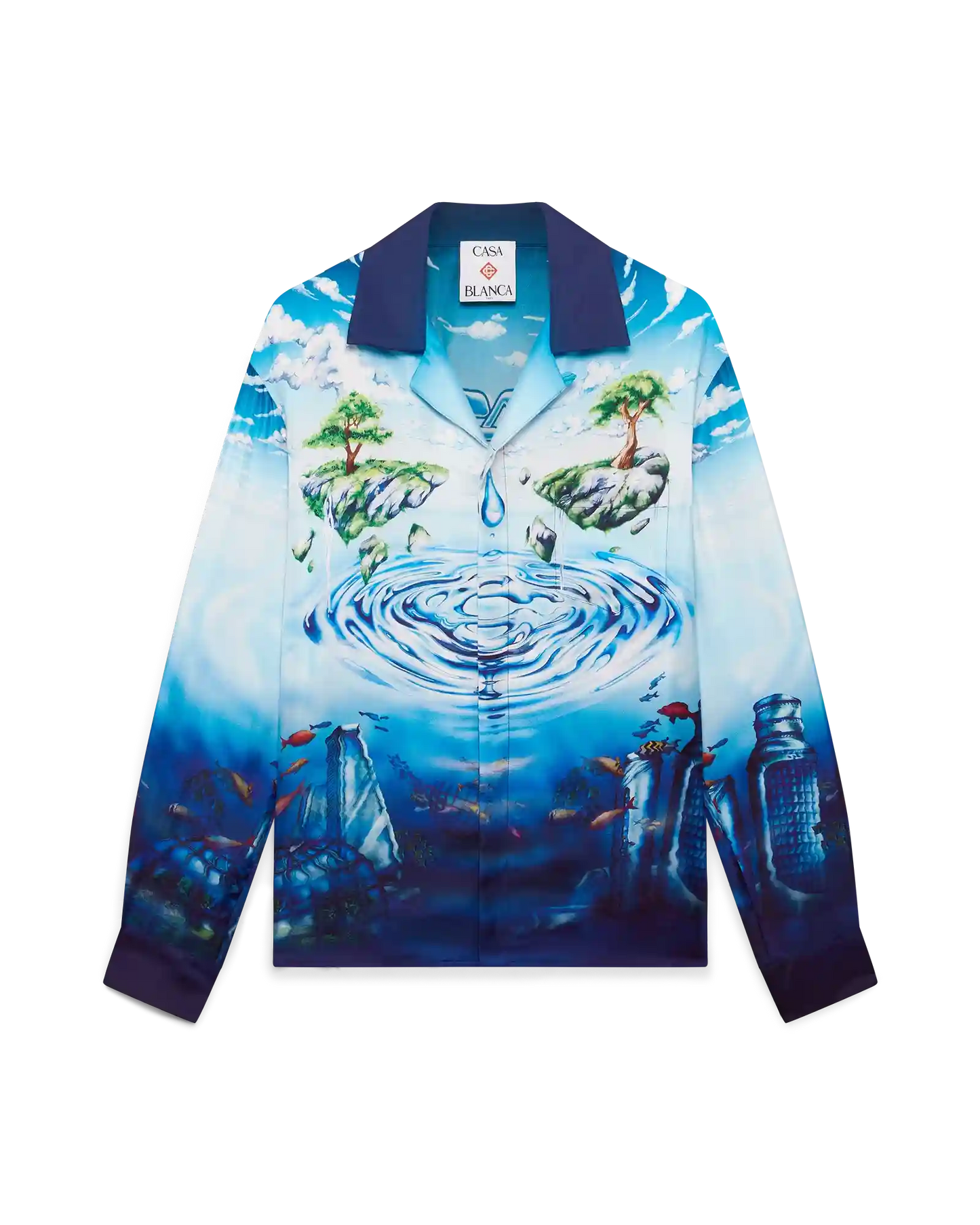 Lost Atlantis Long Sleeve Silk Shirt | Casablanca Paris | Image 1