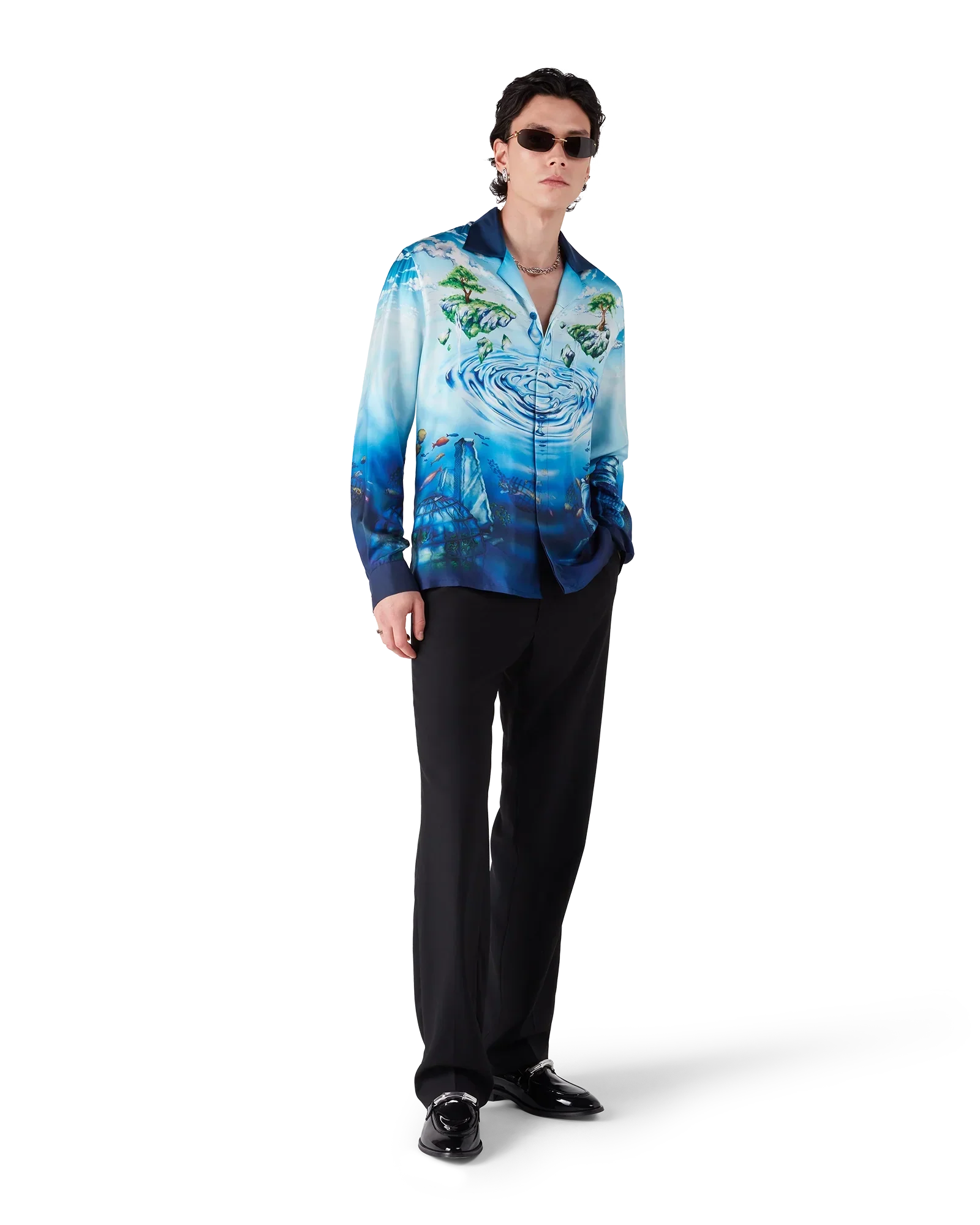 Lost Atlantis Long Sleeve Silk Shirt | Casablanca Paris | Image 2