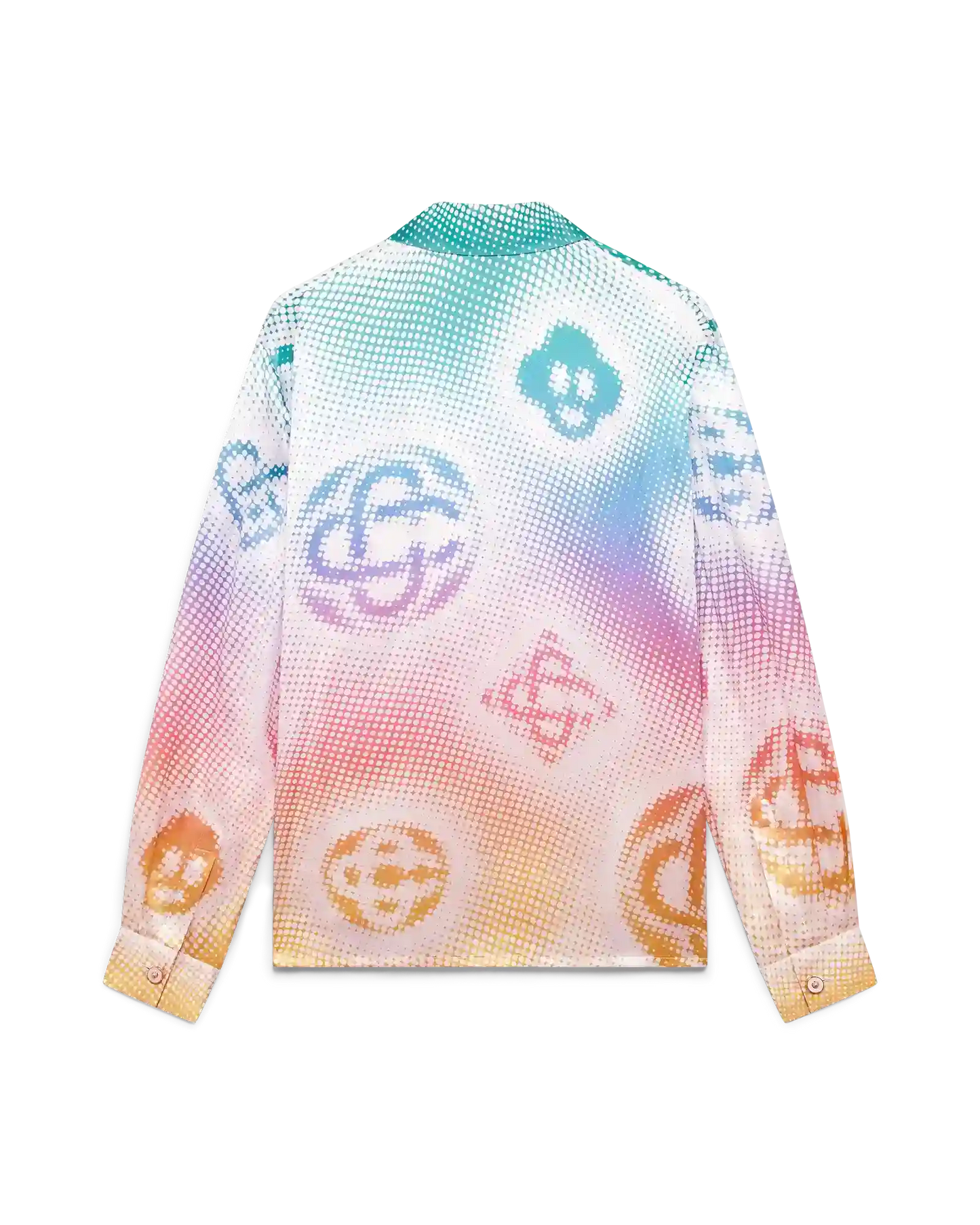 Halftone Logo Long Sleeve Silk Shirt | Casablanca Paris | Image 6