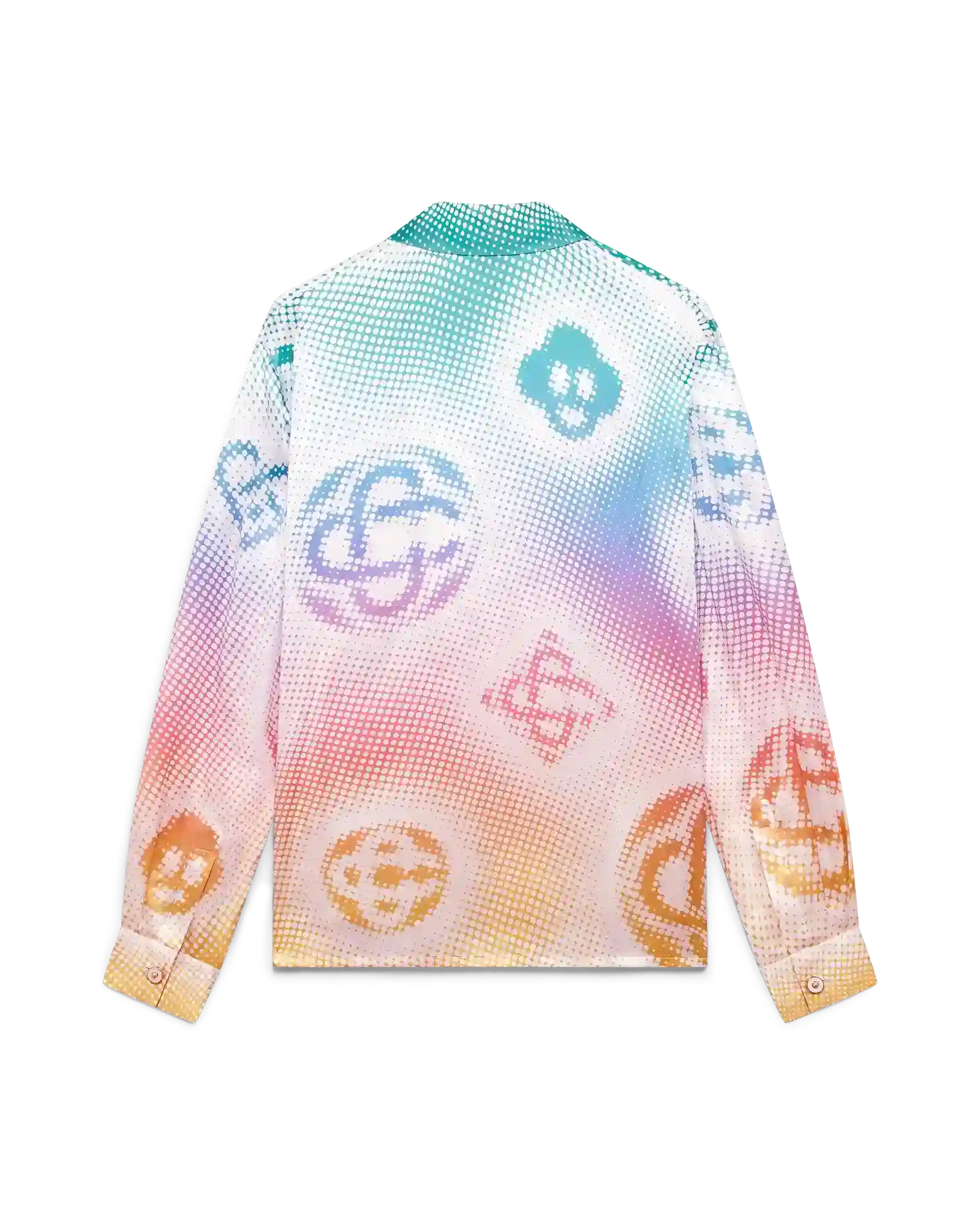Halftone Logo Long Sleeve Silk Shirt | Casablanca Paris | Image 6