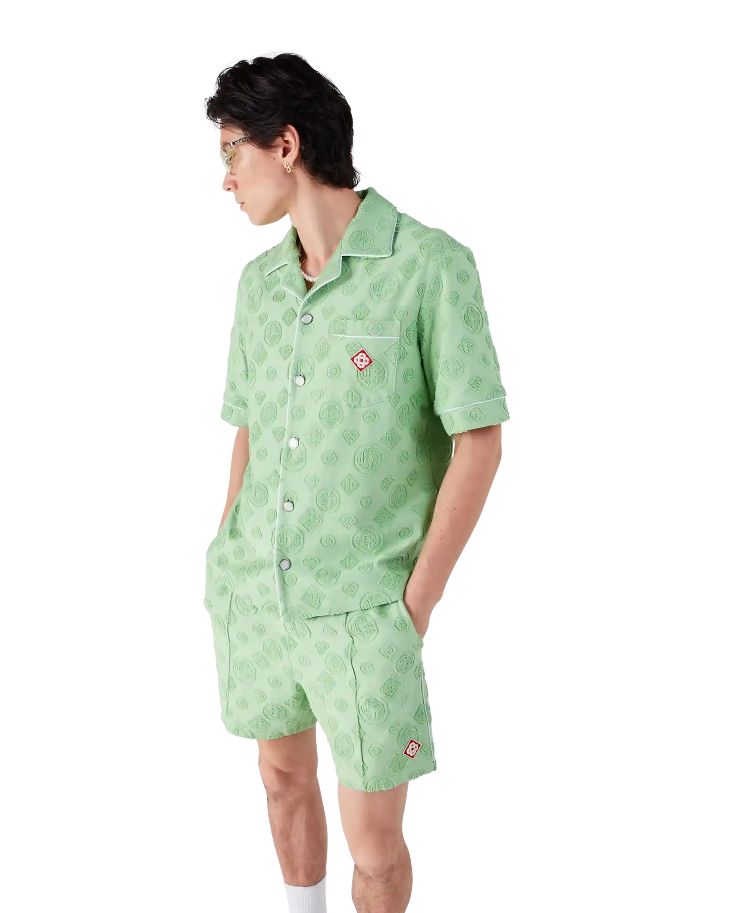 Towelling Monogram Short Sleeve Shirt | Casablanca Paris | Image 4