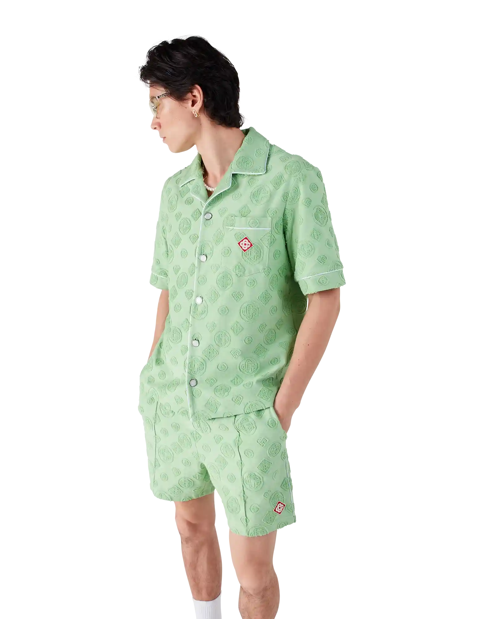 Towelling Monogram Short Sleeve Shirt | Casablanca Paris | Image 4