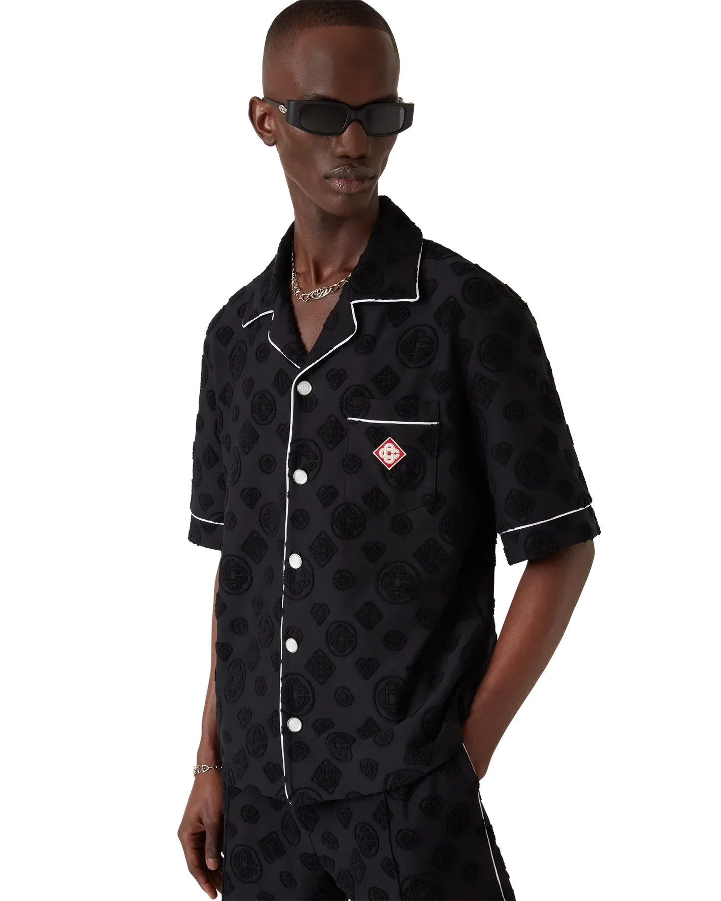 Towelling Monogram Short Sleeve Shirt | Casablanca Paris | Image 4