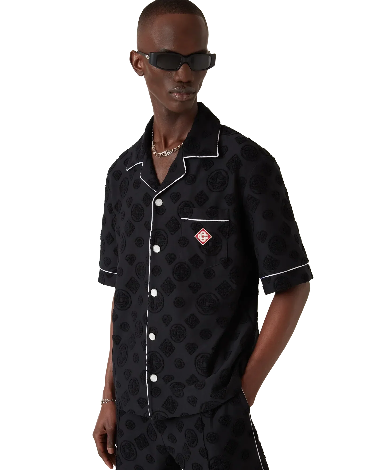 Towelling Monogram Short Sleeve Shirt | Casablanca Paris | Image 4