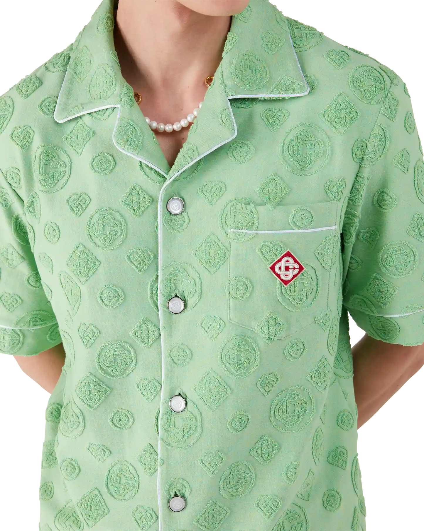 Towelling Monogram Short Sleeve Shirt | Casablanca Paris | Image 5
