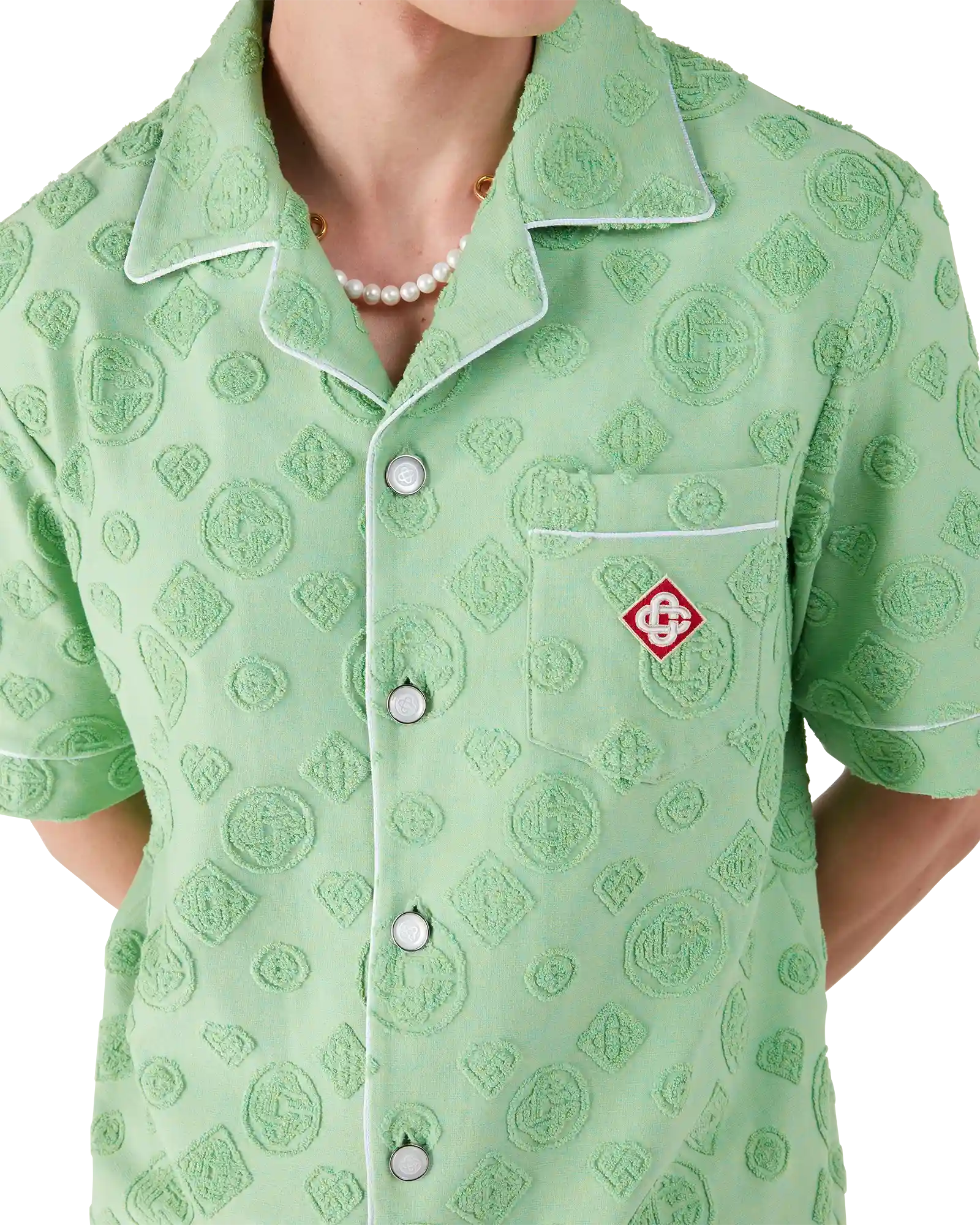 Towelling Monogram Short Sleeve Shirt | Casablanca Paris | Image 5