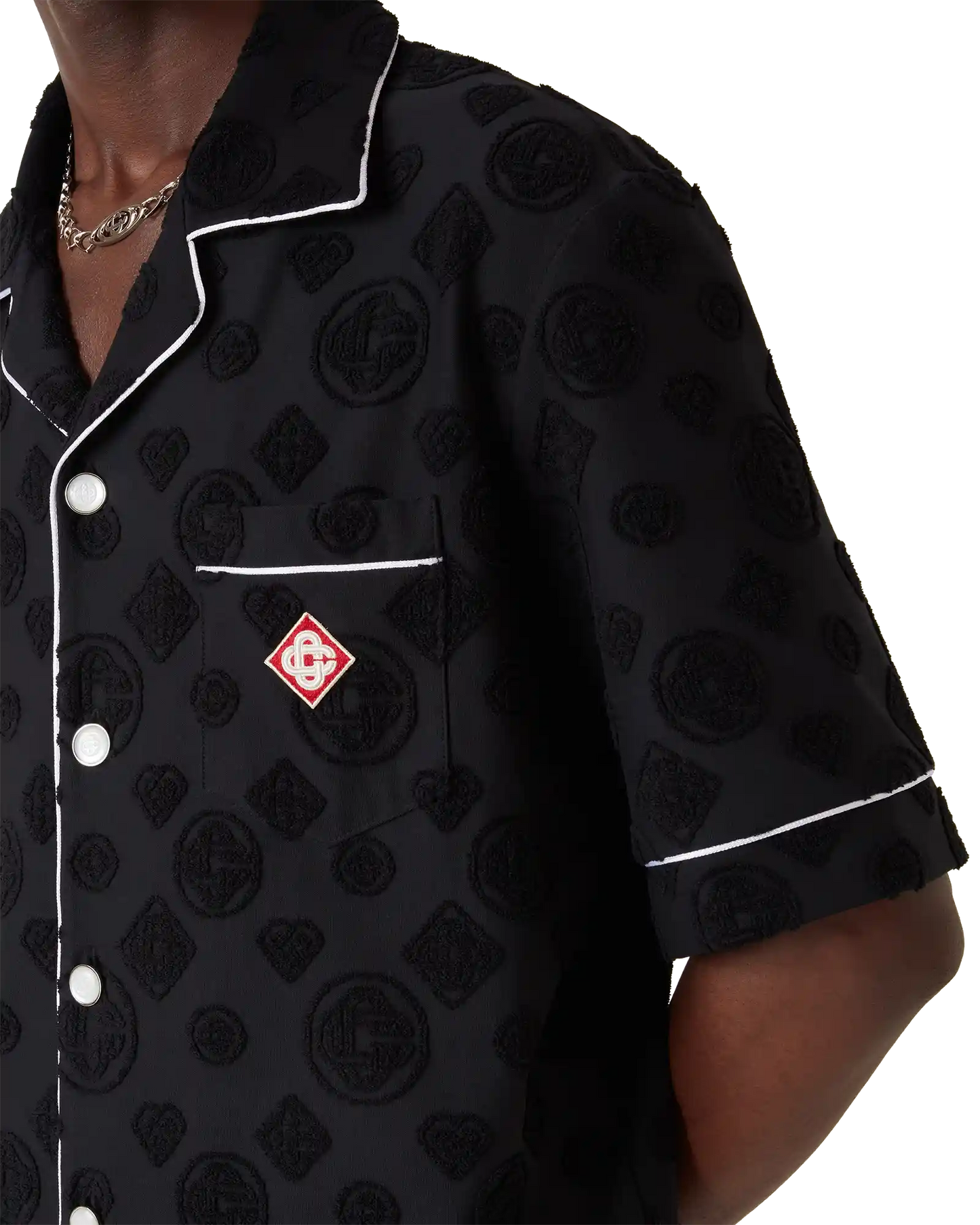 Towelling Monogram Short Sleeve Shirt | Casablanca Paris | Image 5