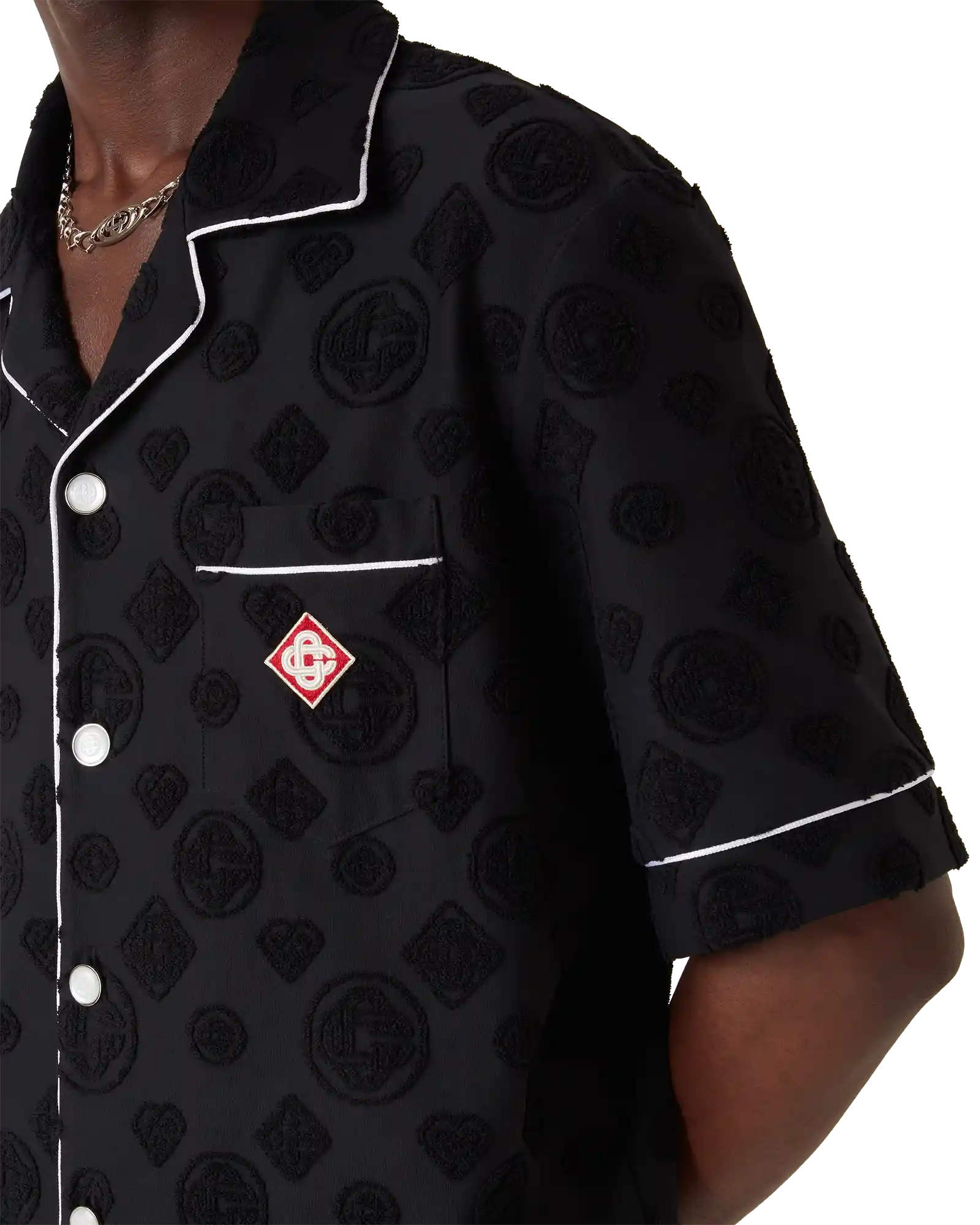 Towelling Monogram Short Sleeve Shirt | Casablanca Paris | Image 5