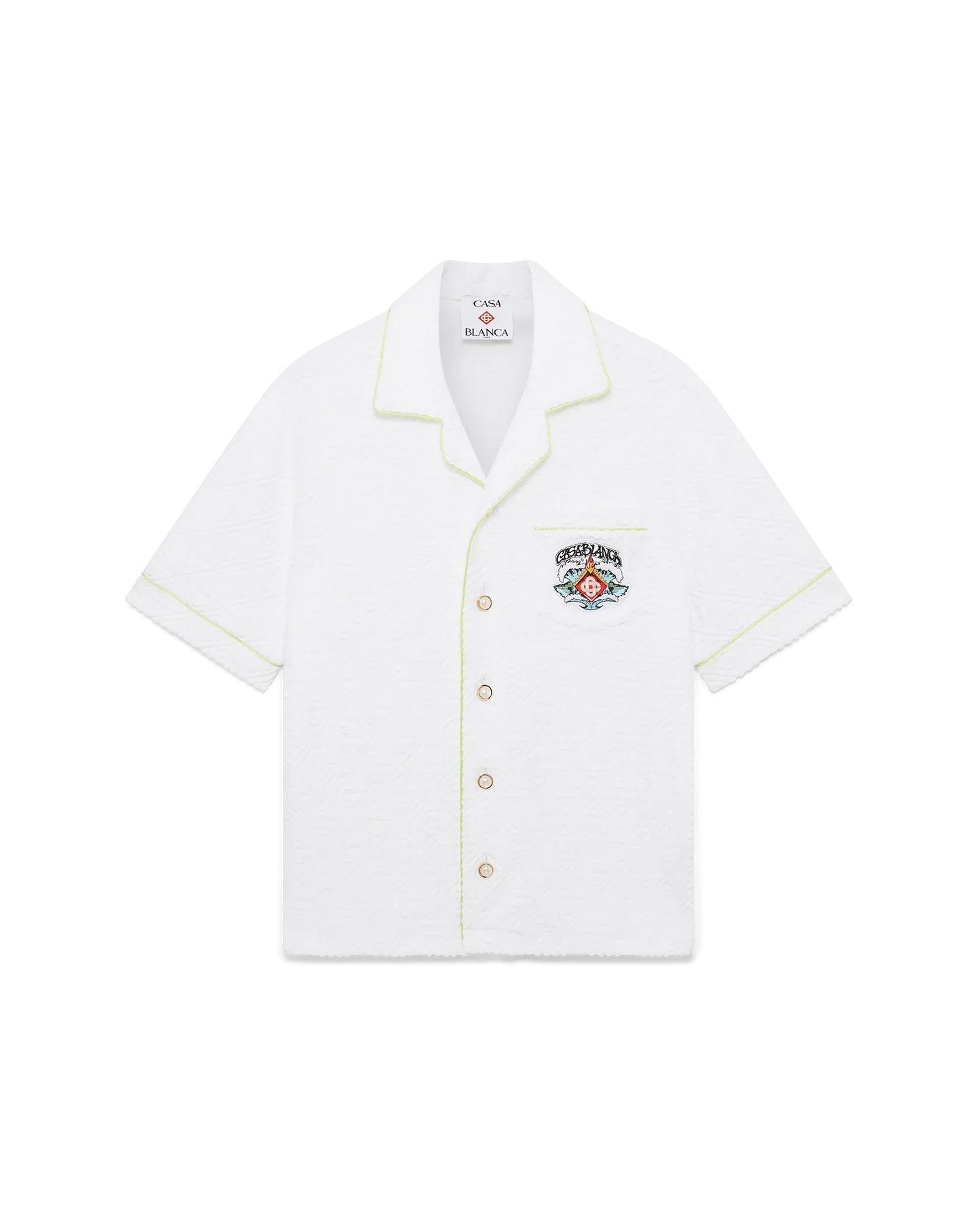 White Short Sleeve Towelling Shirt | Casablanca Paris | Image 1