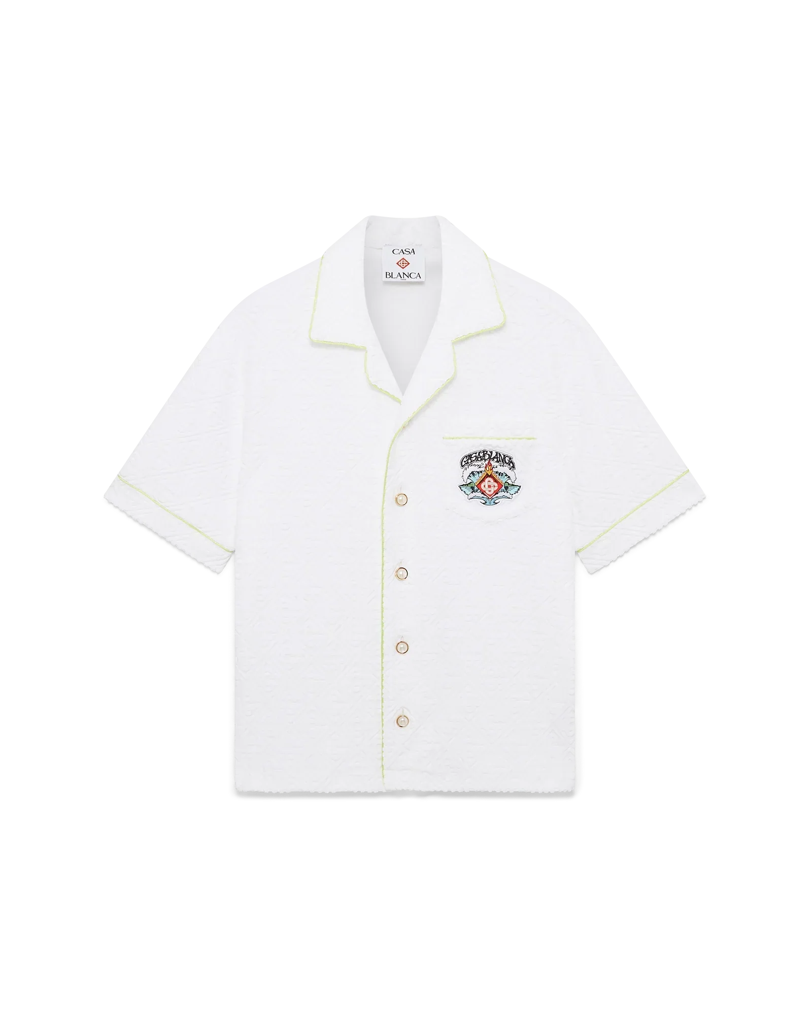 White Short Sleeve Towelling Shirt | Casablanca Paris | Image 1