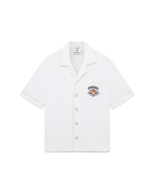 White Short Sleeve Towelling Shirt | Casablanca Paris | Image 1