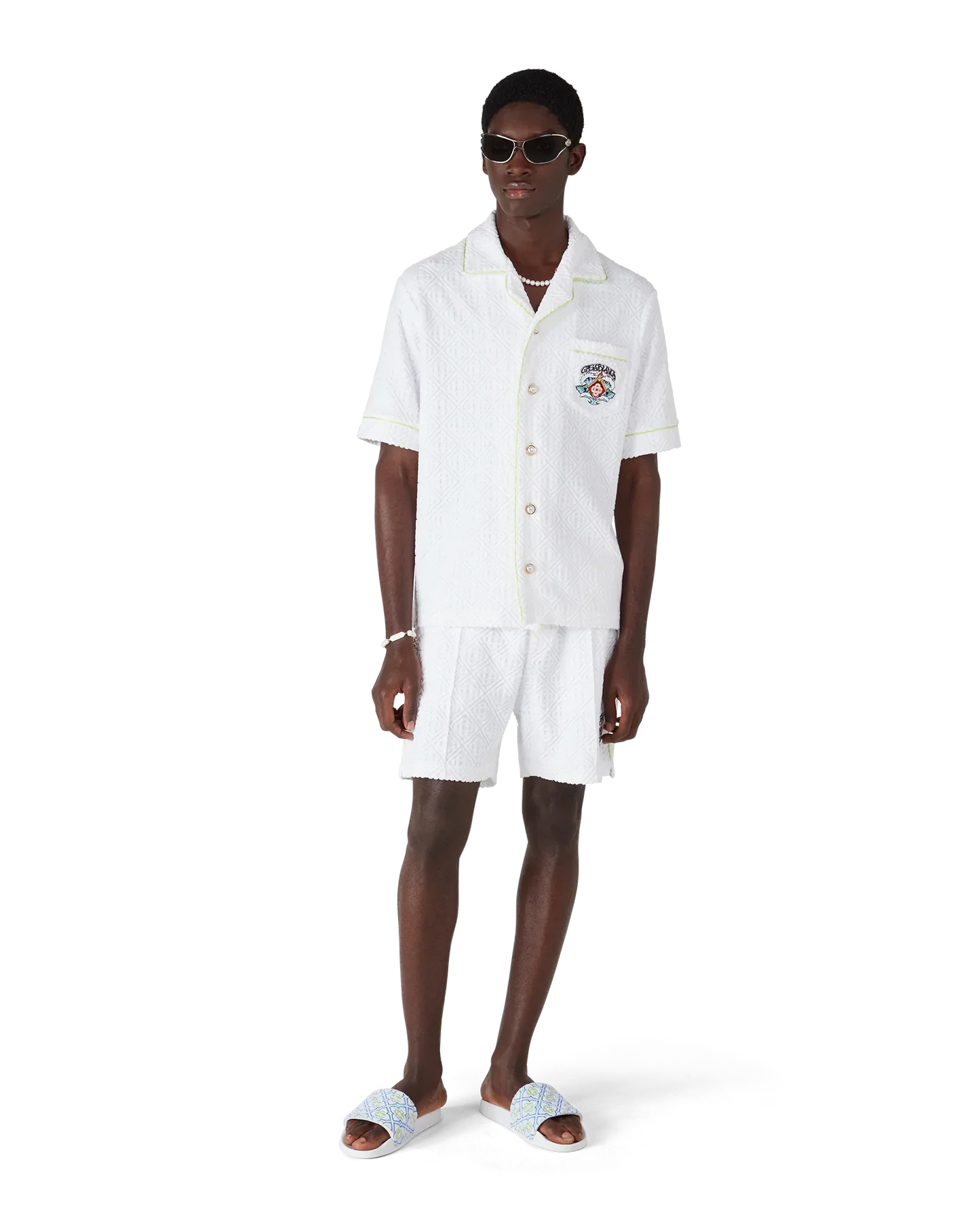 White Short Sleeve Towelling Shirt | Casablanca Paris | Image 2