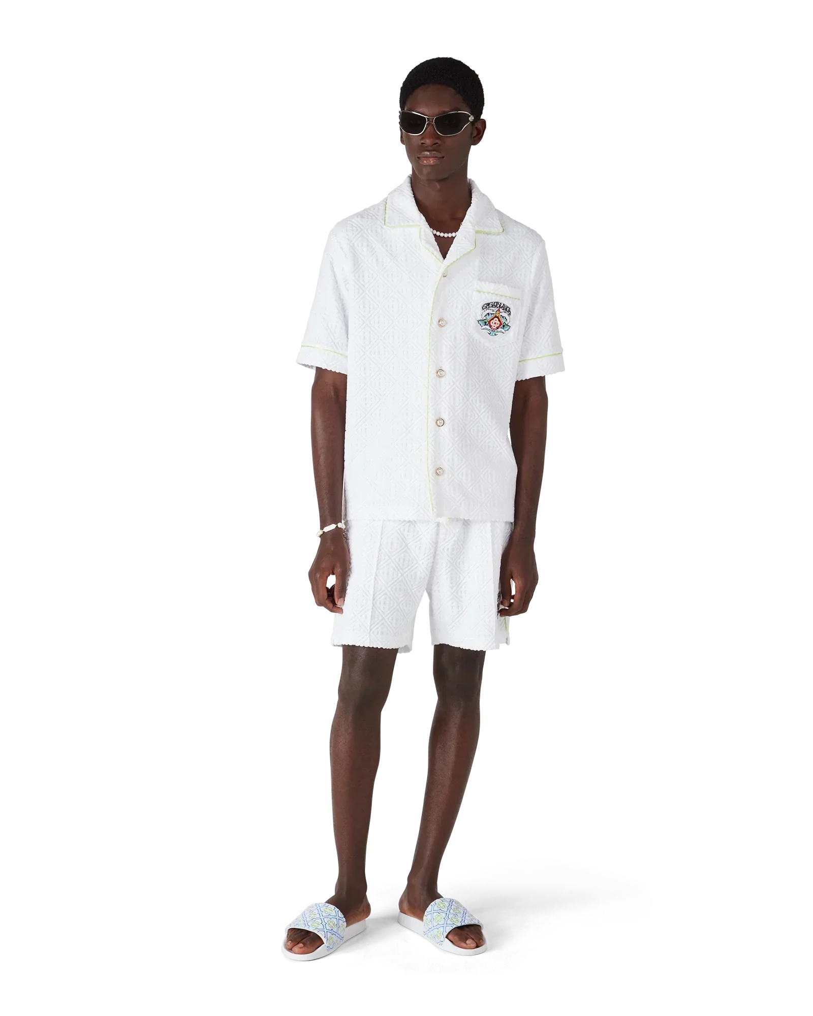 White Short Sleeve Towelling Shirt | Casablanca Paris | Image 2